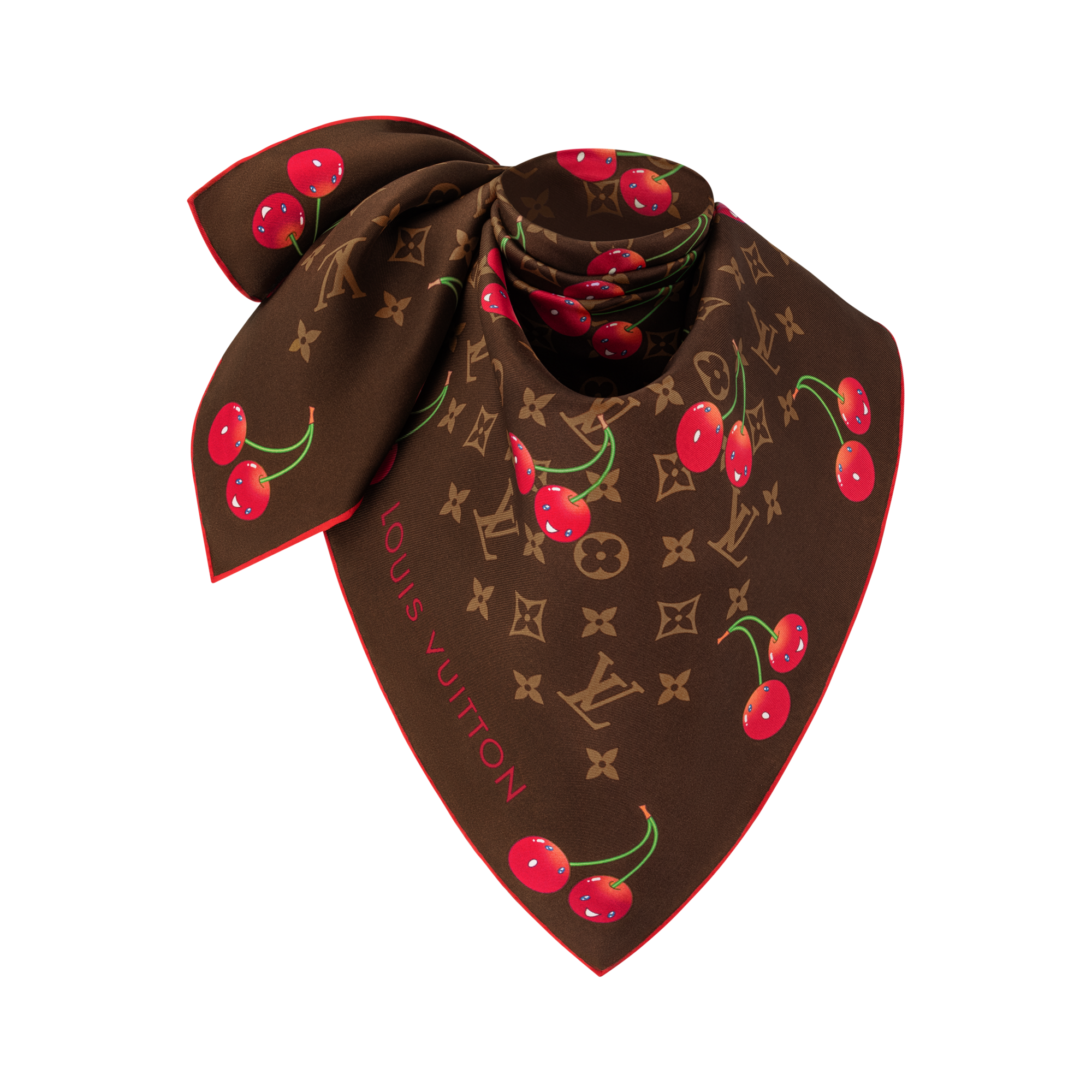 LV x TM Foulard Monogram Cerise 90 S00 Donna Accessori Foulard in seta e Bandeaux | LOUIS VUITTON (Zoom prodotto)