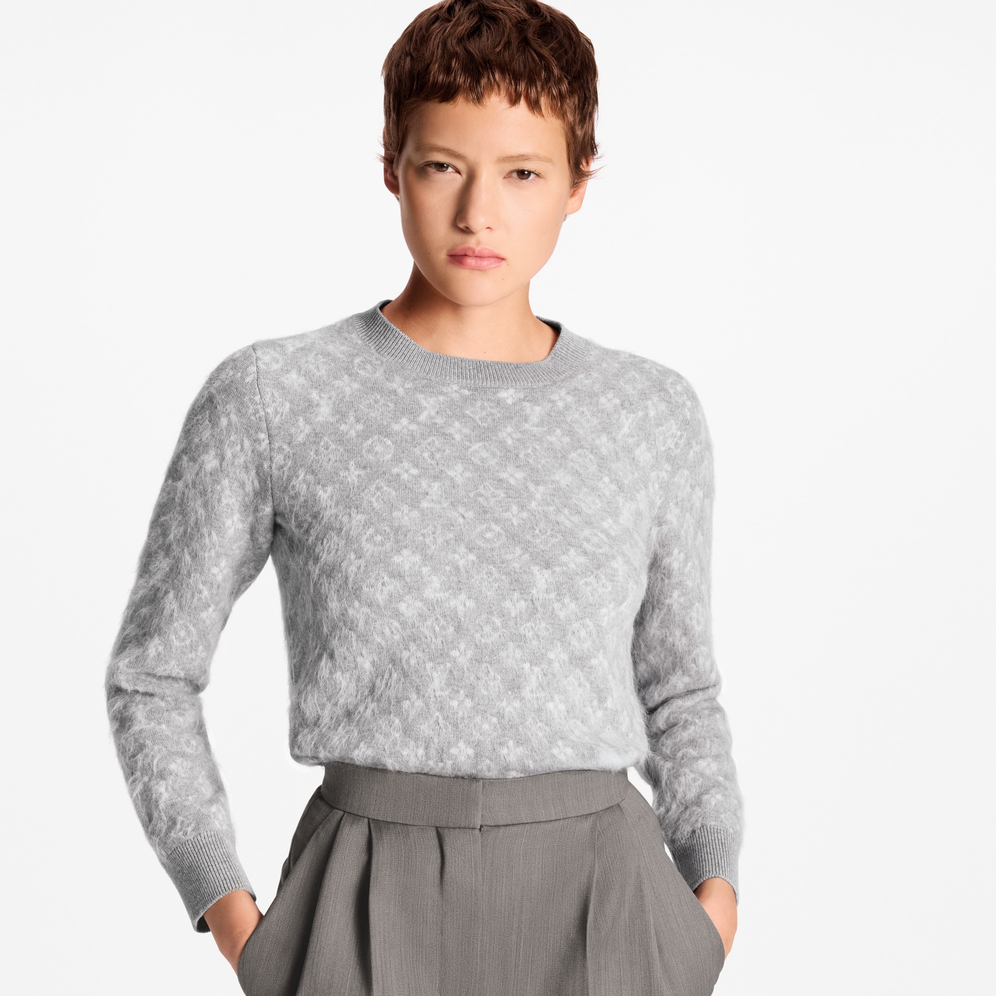 Maglione in maglia spazzolata con motivo Monogram  Donna Abbigliamento Maglieria | LOUIS VUITTON (Zoom prodotto)