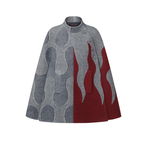 Mantella con motivo fiamma in jacquard Donna Abbigliamento Cappotti e Giacche | LOUIS VUITTON (Zoom prodotto)