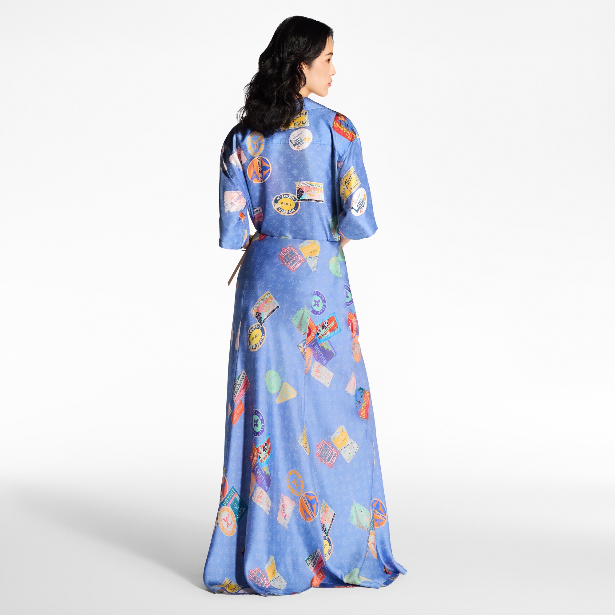 Maxi-gonna svasata con motivo Monogram Mahina e di applicazioni ispirate ai viaggi  Donna Abbigliamento Gonne e Shorts | LOUIS VUITTON (Zoom prodotto)