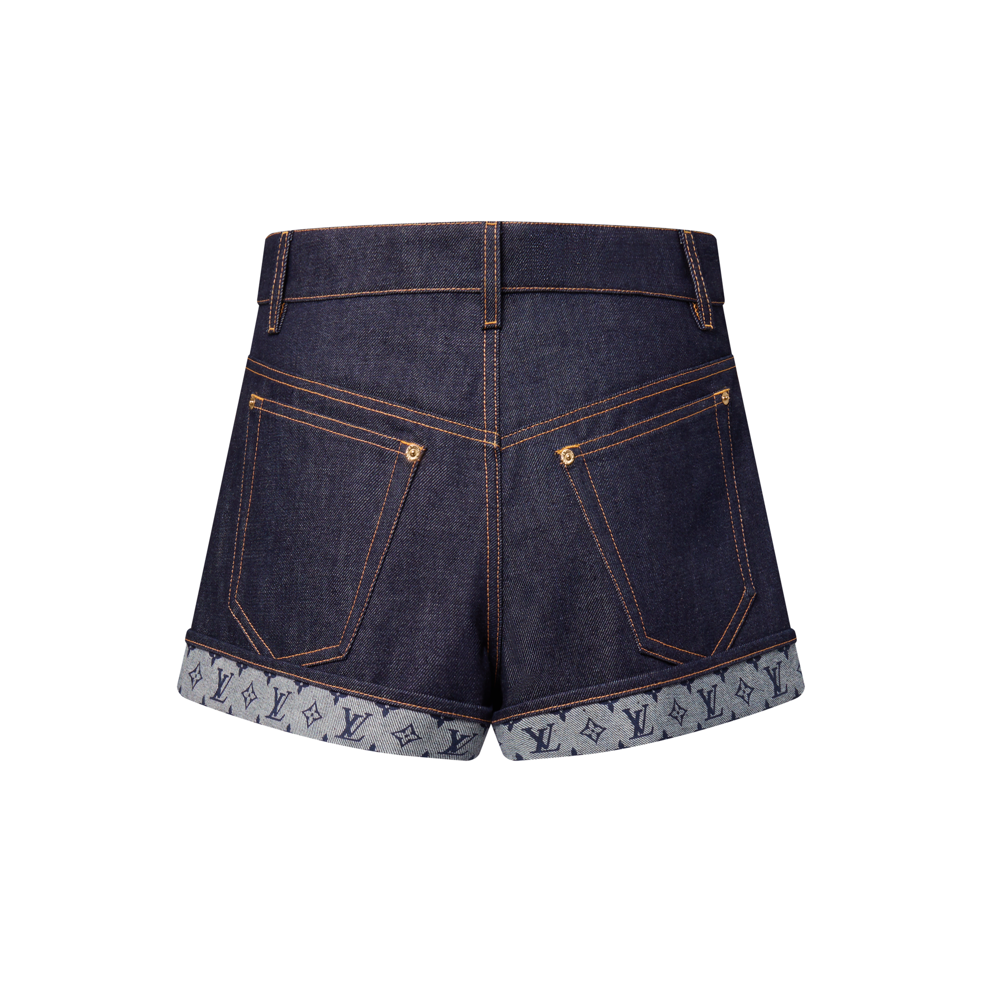 Mini shorts in denim con risvolti  Donna Abbigliamento Gonne e Shorts | LOUIS VUITTON (Zoom prodotto)