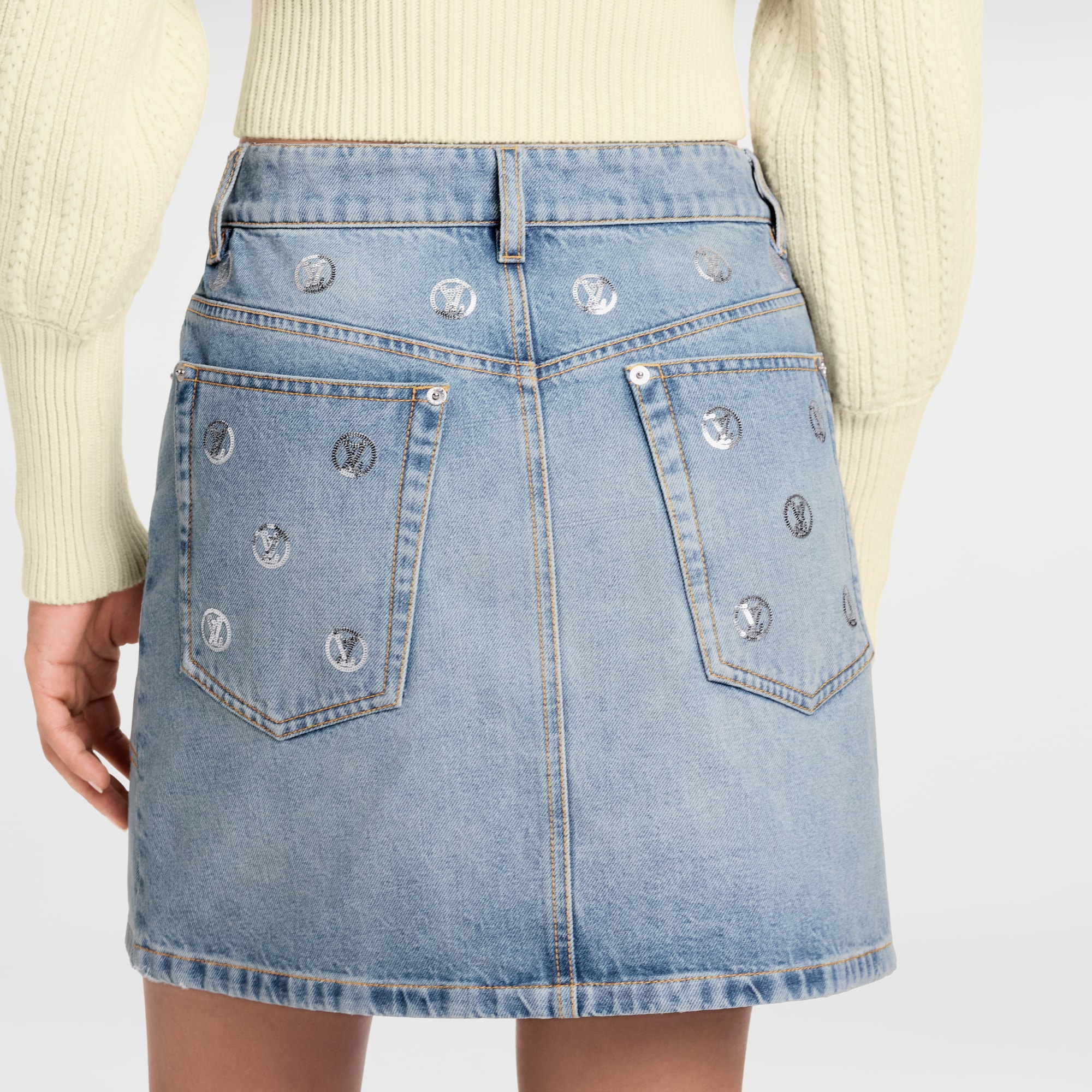 Minigonna in denim con paillettes e firme  Donna Abbigliamento Gonne e Shorts | LOUIS VUITTON (Zoom prodotto)
