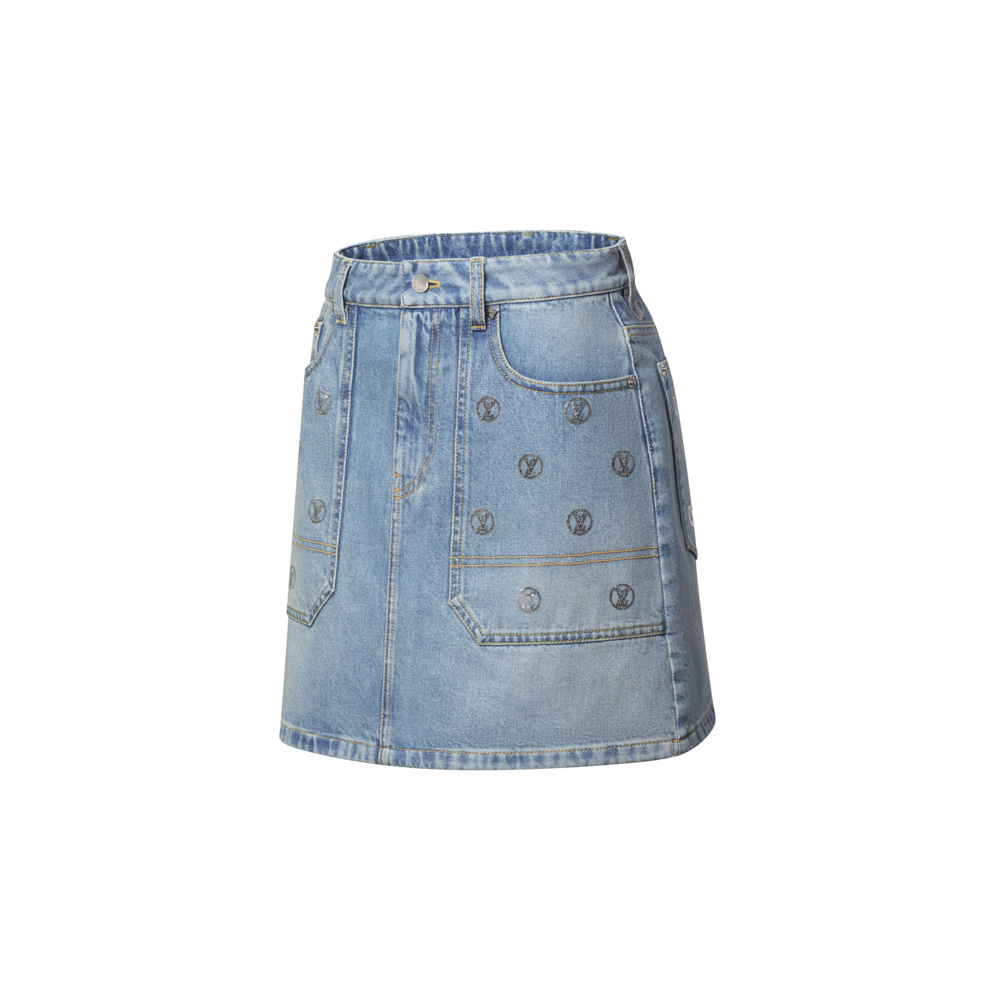 Minigonna in denim con paillettes e firme  Donna Abbigliamento Gonne e Shorts | LOUIS VUITTON (Zoom prodotto)