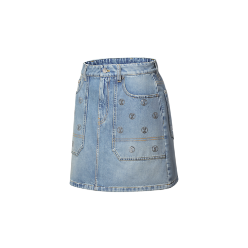 Minigonna in denim con paillettes e firme Donna Abbigliamento Gonne e Shorts | LOUIS VUITTON (Zoom prodotto)