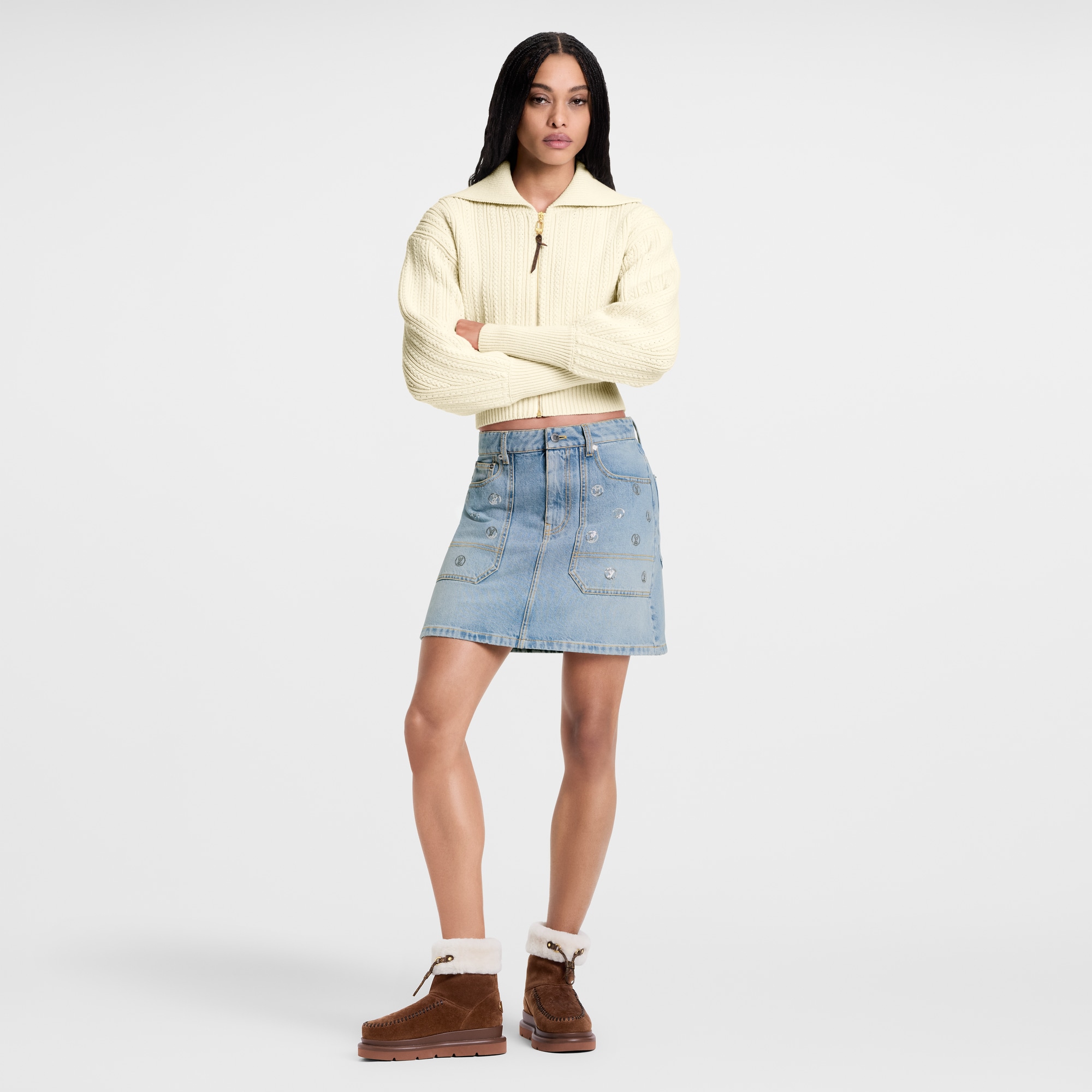 Minigonna in denim con paillettes e firme  Donna Abbigliamento Gonne e Shorts | LOUIS VUITTON (Zoom prodotto)