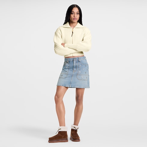 Minigonna in denim con paillettes e firme Donna Abbigliamento Gonne e Shorts | LOUIS VUITTON (Zoom prodotto)