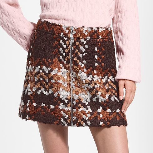 Minigonna in tweed con motivo a quadri Donna Abbigliamento Novità Abbigliamento | LOUIS VUITTON (Zoom prodotto)