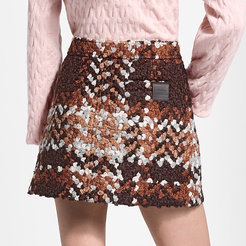 Minigonna in tweed con motivo a quadri Donna Abbigliamento Novità Abbigliamento | LOUIS VUITTON (Zoom prodotto)