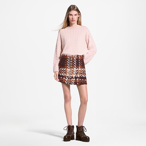 Minigonna in tweed con motivo a quadri Donna Abbigliamento Novità Abbigliamento | LOUIS VUITTON (Zoom prodotto)