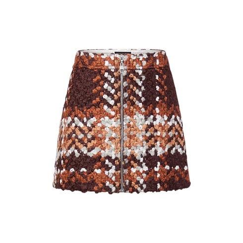 Minigonna in tweed con motivo a quadri Donna Abbigliamento Novità Abbigliamento | LOUIS VUITTON (Zoom prodotto)