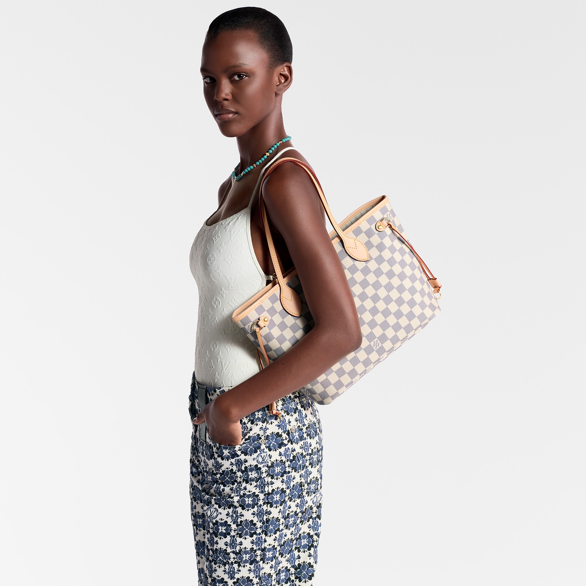 Neverfull PM Tela Damier Azur Donna Borse da Donna Tutte le collezioni | LOUIS VUITTON (Zoom prodotto)