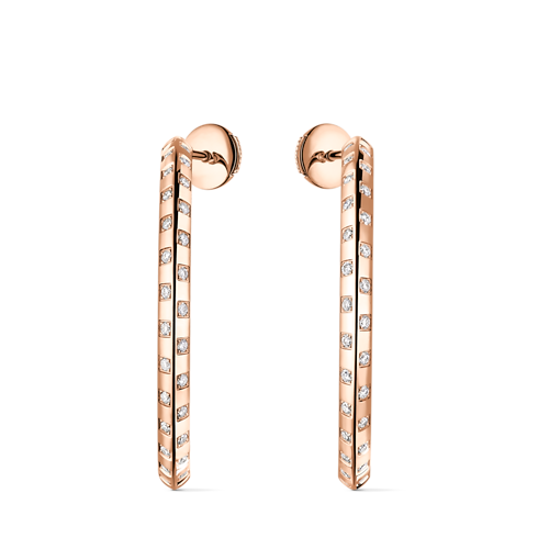 Orecchini a cerchio grandi Le Damier de Louis Vuitton, oro rosa e diamanti Gioielli Categorie Orecchini | LOUIS VUITTON (Zoom prodotto)