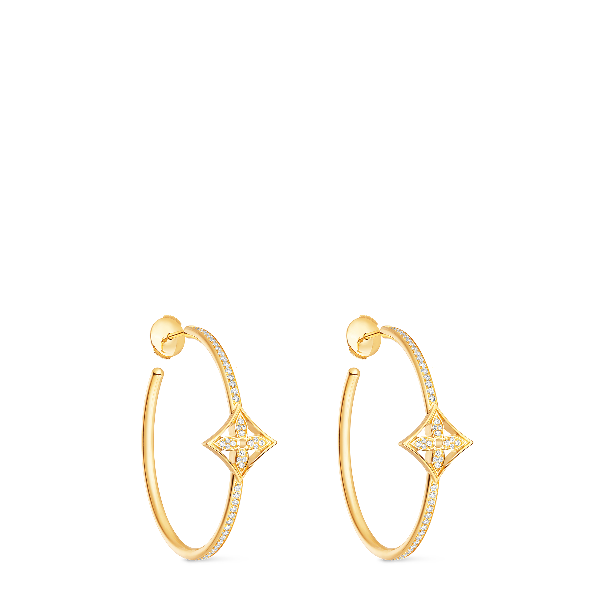 Orecchini a cerchio Idylle Blossom, oro giallo e diamanti - Gioielli | LOUIS  VUITTON