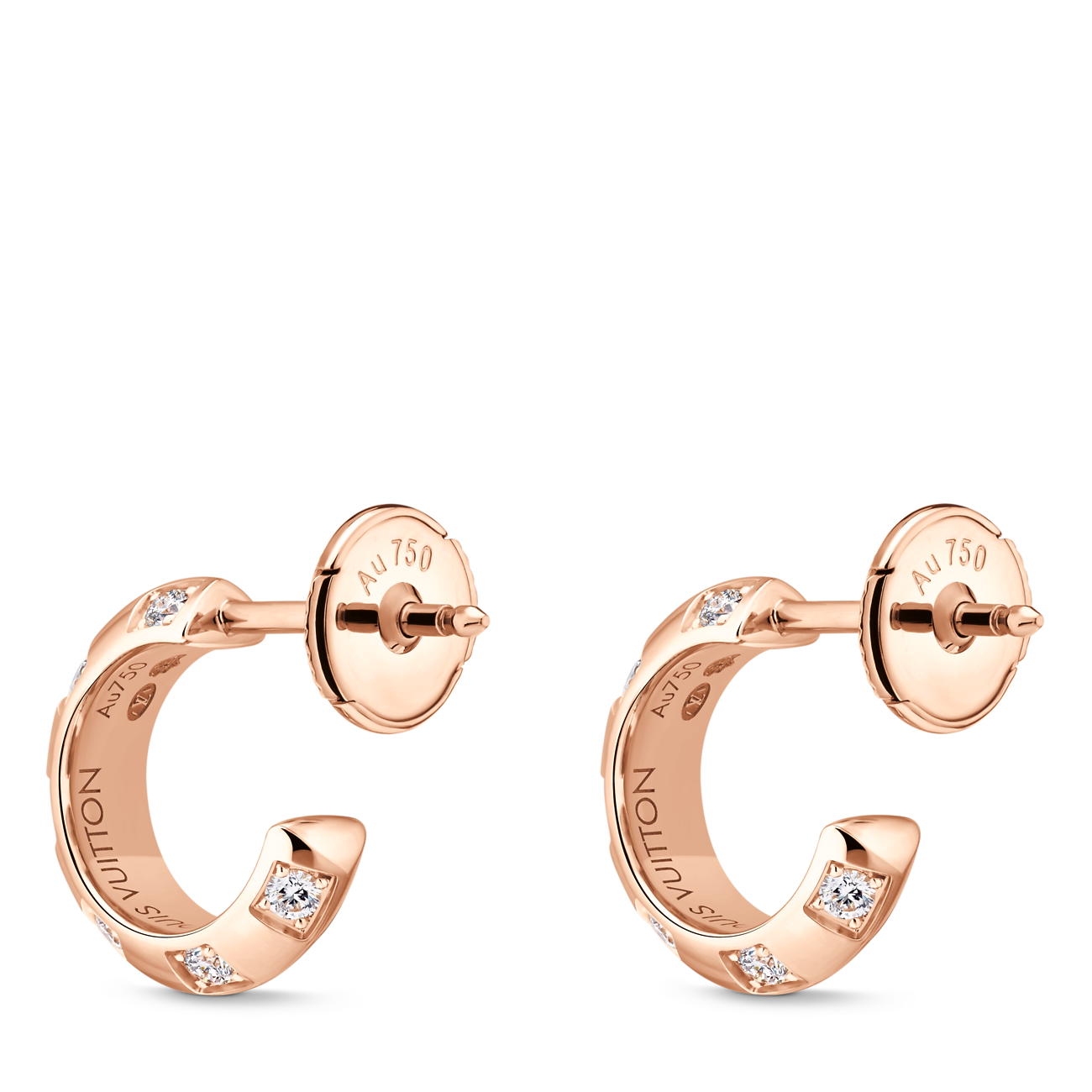 Orecchini Oro Giallo 18K 750 Diamantati - Cerchi Piccoli 14 Mm, Prins, Made In Italy
