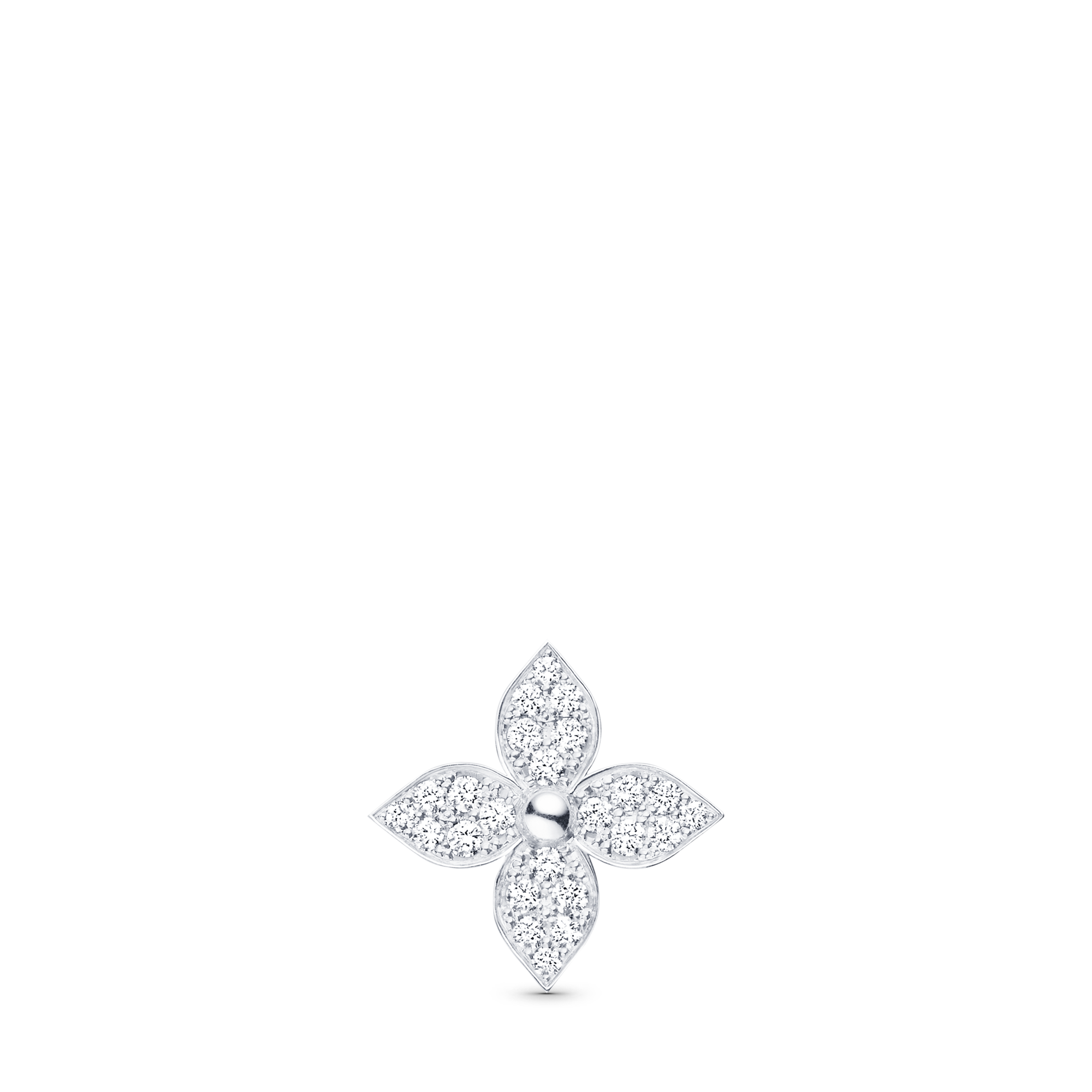 Orecchino a bottone Idylle Blossom, oro bianco e diamanti - pezzo singolo  Gioielli Categorie Orecchini | LOUIS VUITTON (Zoom prodotto)