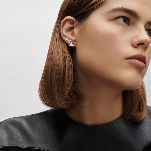 Orecchino a bottone LV Volt One, oro bianco e diamante - Pezzo singolo Gioielli Categorie Tutta la Gioielleria | LOUIS VUITTON (Zoom prodotto)