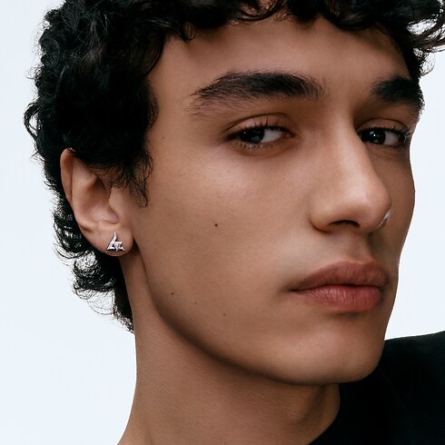 Orecchino a bottone LV Volt One, oro bianco e diamante - Pezzo singolo Gioielli Categorie Tutta la Gioielleria | LOUIS VUITTON (Zoom prodotto)