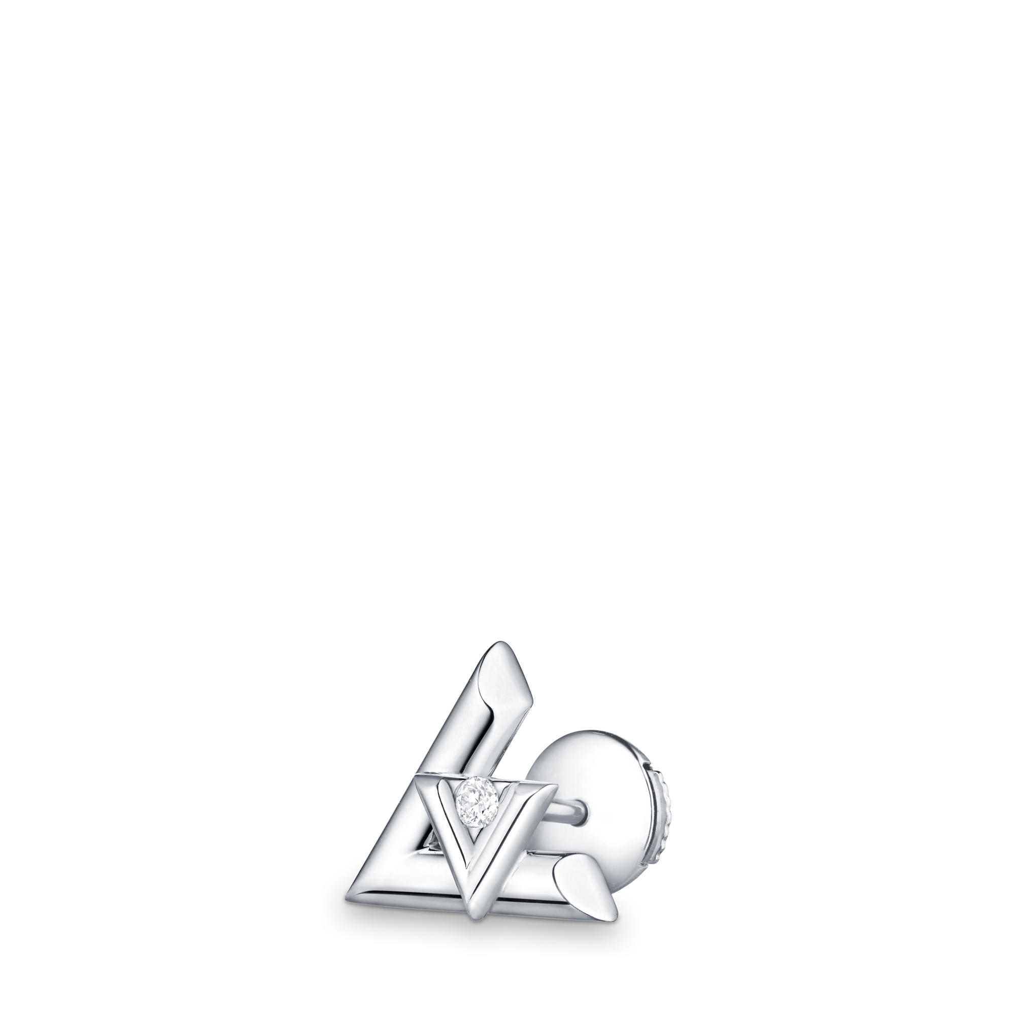 Orecchino a bottone LV Volt One, oro bianco e diamante - Pezzo singolo  Gioielli Categorie Tutta la Gioielleria | LOUIS VUITTON (Zoom prodotto)