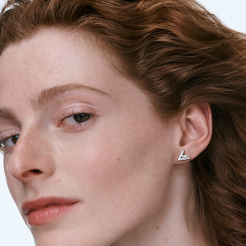 Orecchino a bottone LV Volt One, oro bianco e diamante - Pezzo singolo Gioielli Categorie Tutta la Gioielleria | LOUIS VUITTON (Zoom prodotto)