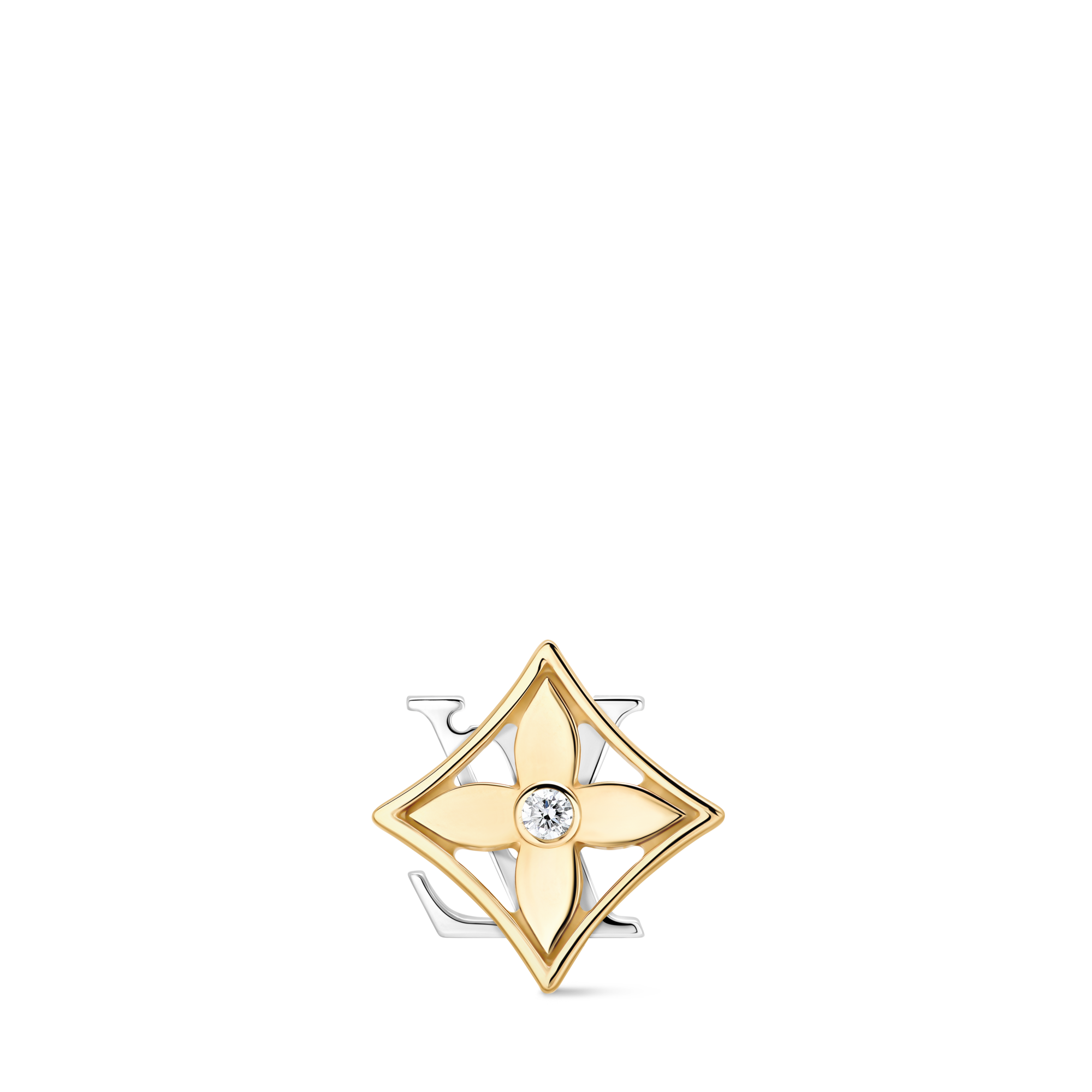 Orecchino a bottone reversibile Idylle Blossom, oro giallo e bianco con diamante - pezzo singolo  Gioielli Categorie Orecchini | LOUIS VUITTON (Zoom prodotto)