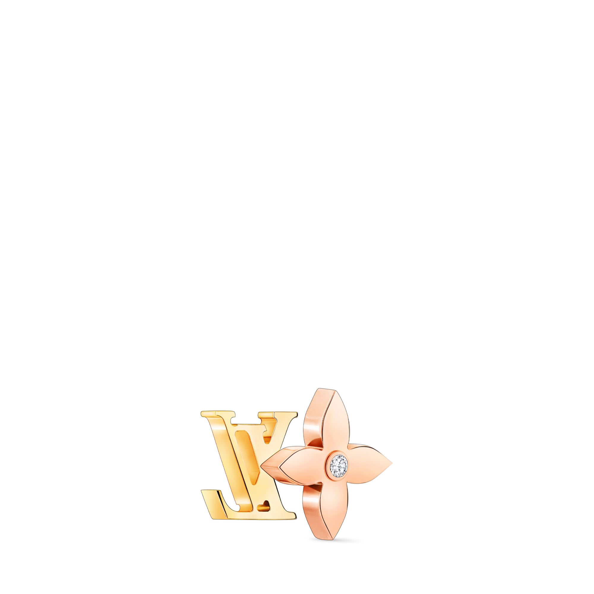 Orecchino a bottone reversibile Idylle Blossom, oro rosa e giallo con diamante - pezzo singolo  Gioielli Categorie Orecchini | LOUIS VUITTON (Zoom prodotto)