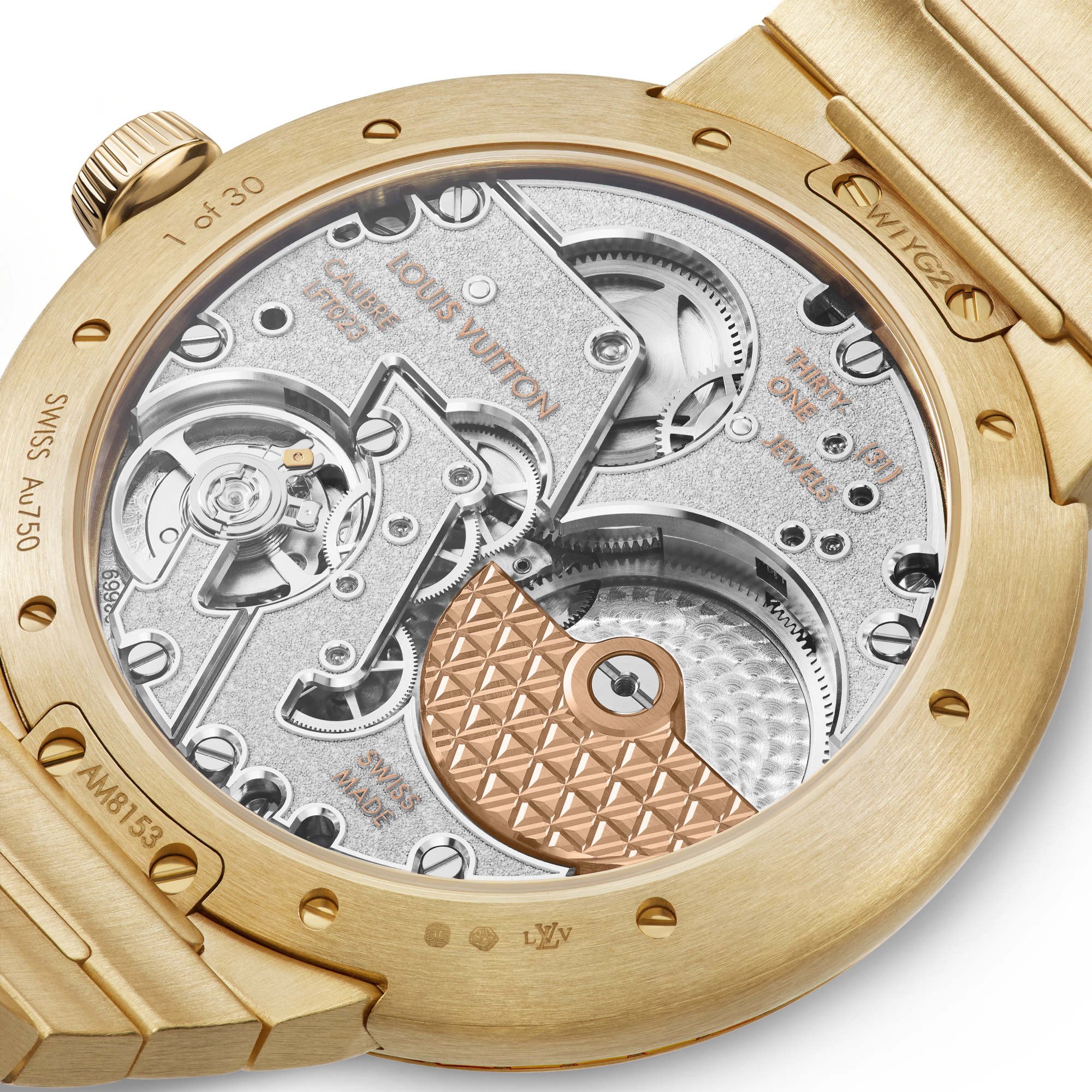 Orologio automatico Tambour, 40 mm, oro giallo, onice e zaffiri  Orologi Tutti gli orologi } | LOUIS VUITTON (Zoom prodotto)