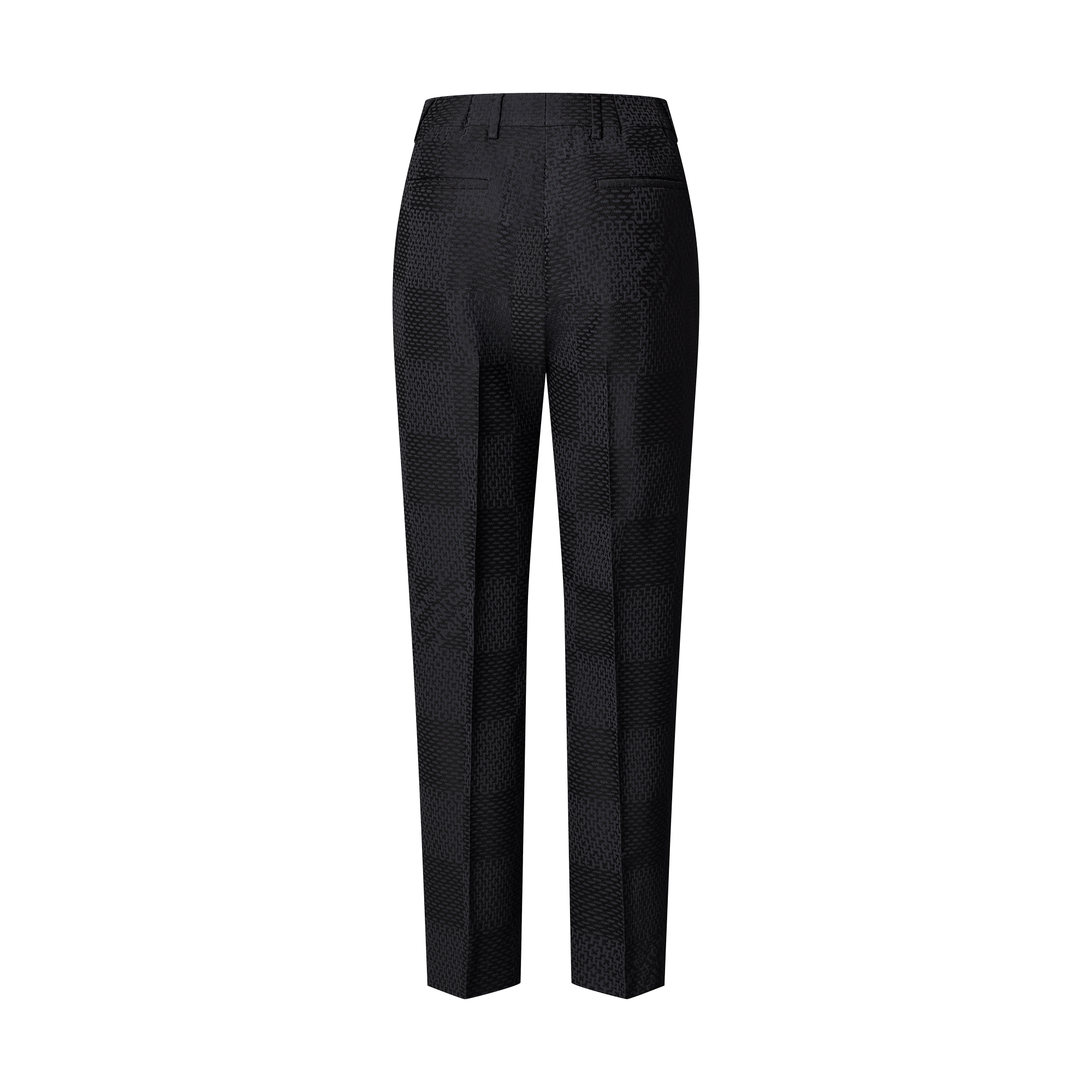Pantaloni a sigaretta in misto lana e seta con motivo Damier in trama jacquard  Uomo Abbigliamento Pantaloni | LOUIS VUITTON (Zoom prodotto)