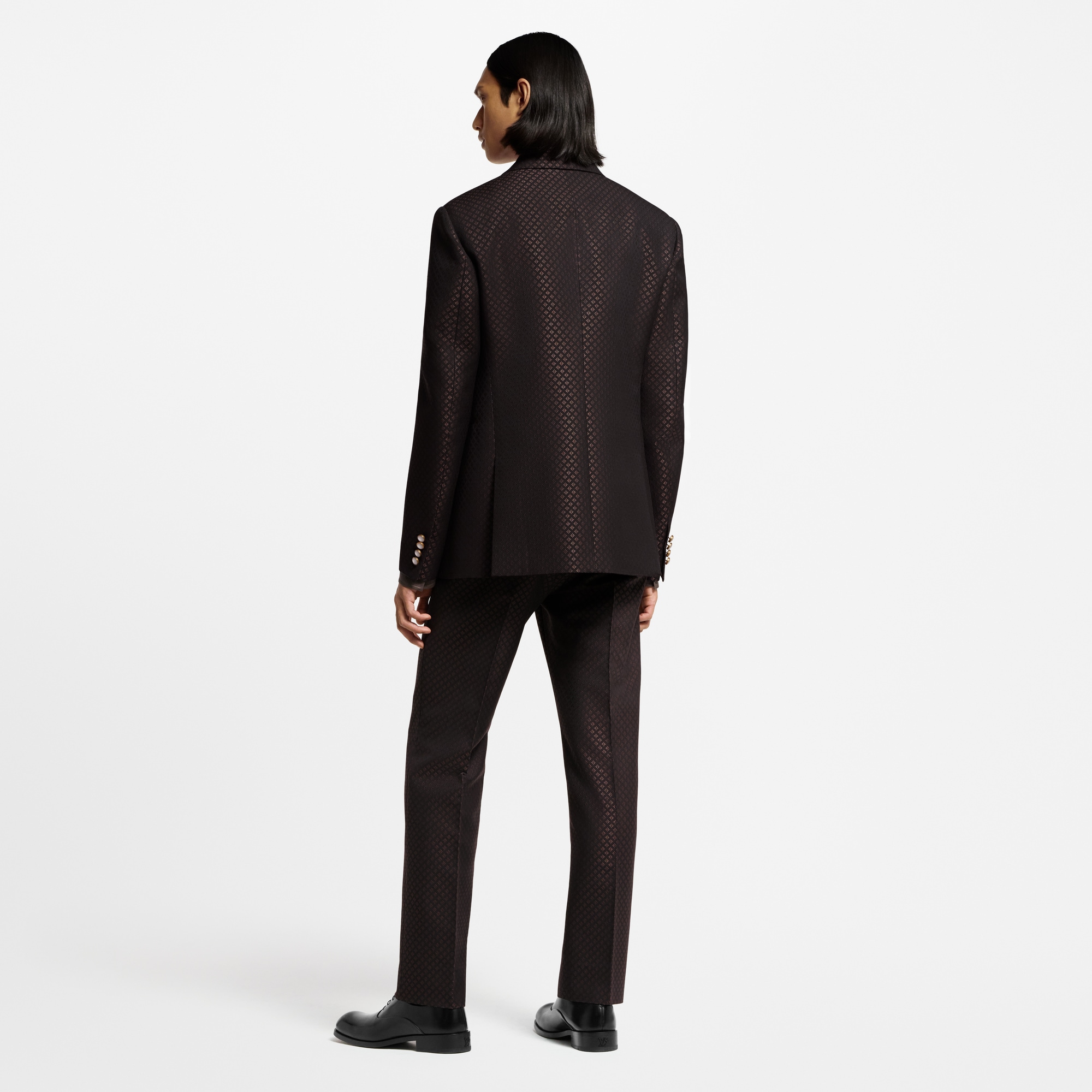 Pantaloni a sigaretta in misto lana e seta con motivo Monogram  Uomo Abbigliamento Pantaloni | LOUIS VUITTON (Zoom prodotto)