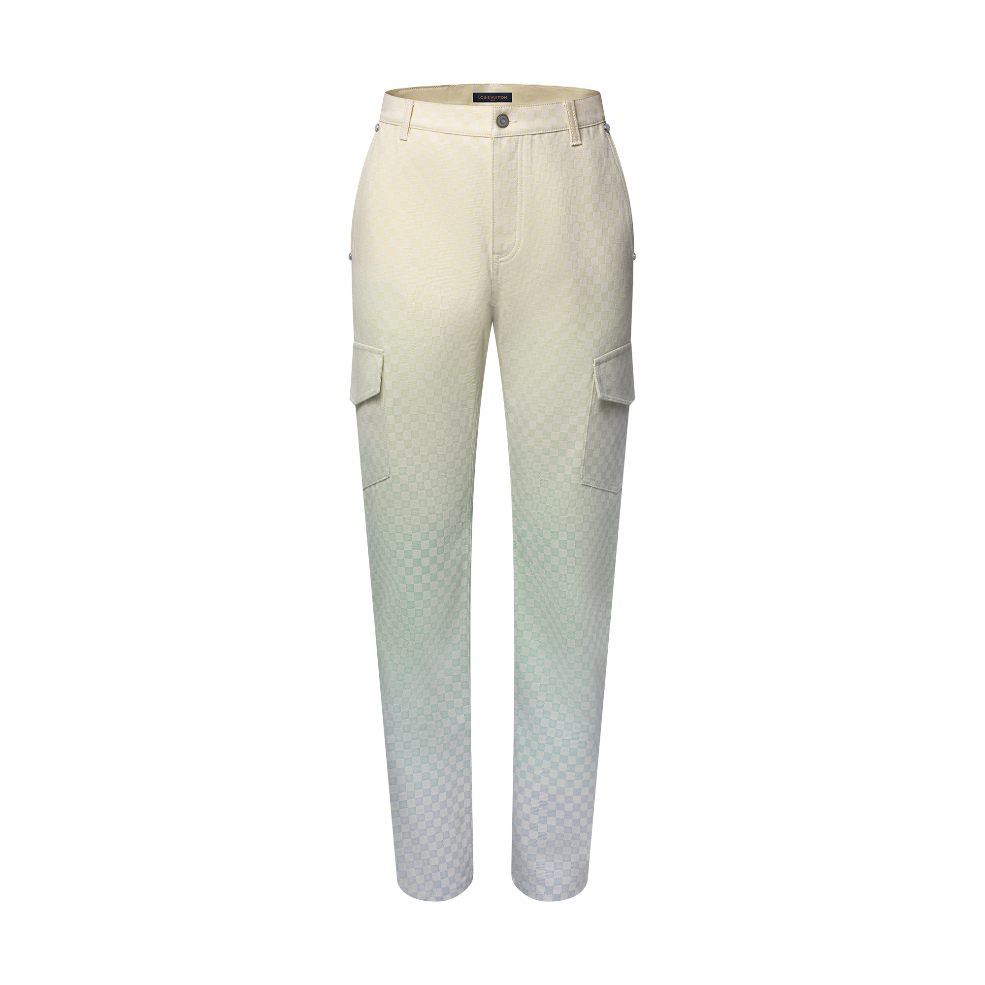 Pantaloni cargo in denim con motivo Damier in trama jacquard effetto sfumato  Uomo Abbigliamento Collezione Denim | LOUIS VUITTON (Zoom prodotto)