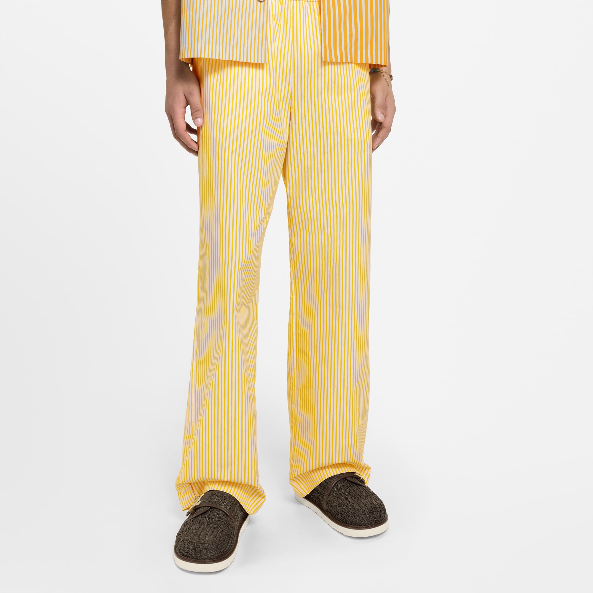Pantaloni con motivo Monogram e a righe e con coulisse  Uomo Abbigliamento Pantaloni | LOUIS VUITTON (Zoom prodotto)