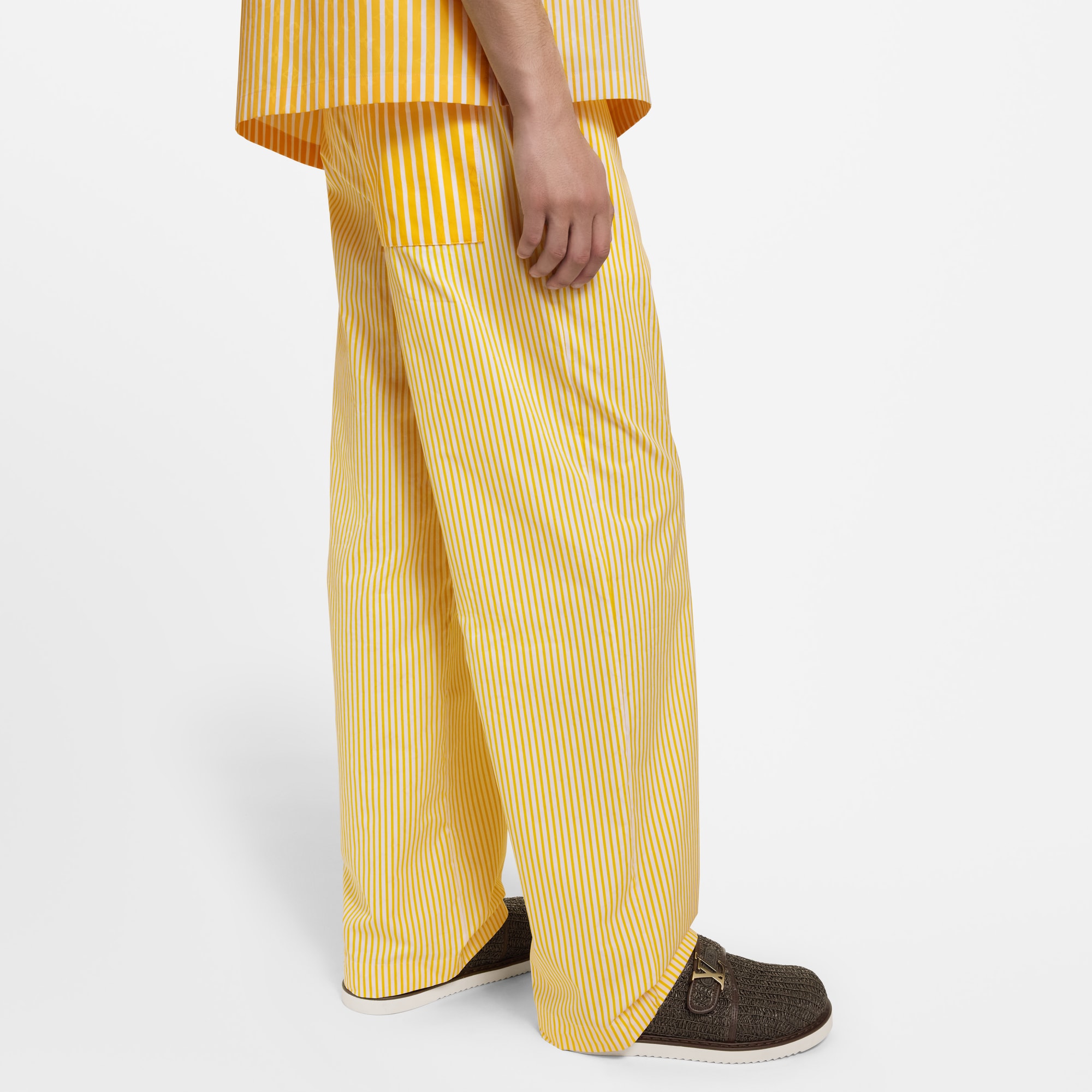 Pantaloni con motivo Monogram e a righe e con coulisse  Uomo Abbigliamento Pantaloni | LOUIS VUITTON (Zoom prodotto)