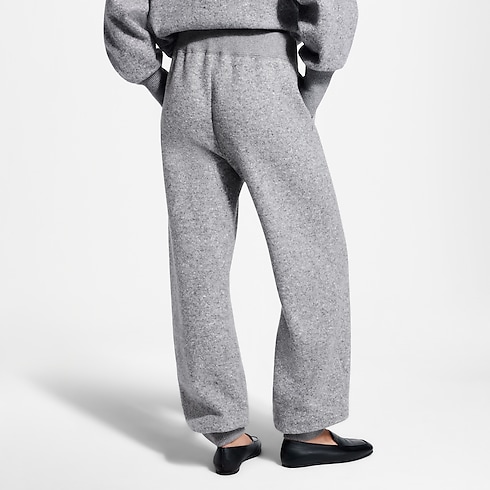 Pantaloni da jogging in cachemire cropped worn view