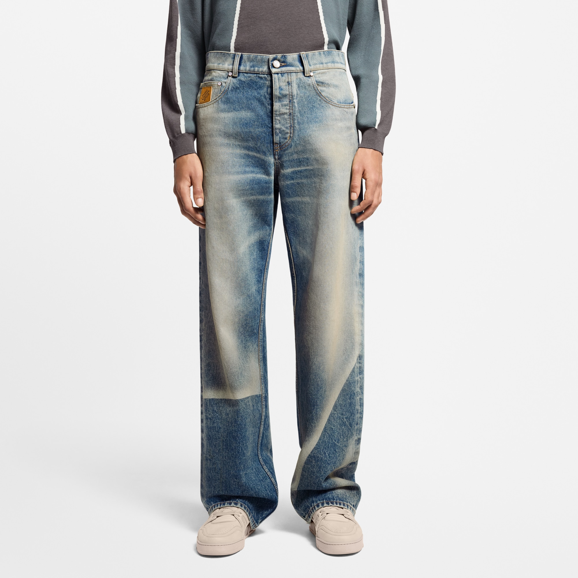 Pantaloni da skate in denim con effetto sbiadito  Uomo Abbigliamento Collezione Denim | LOUIS VUITTON (Zoom prodotto)