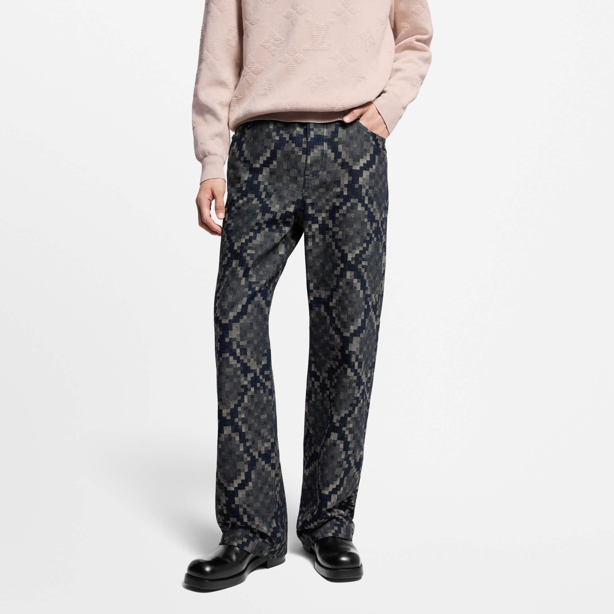 Pantaloni da skate in denim con motivo grafico  Uomo Abbigliamento Collezione Denim | LOUIS VUITTON (Zoom prodotto)