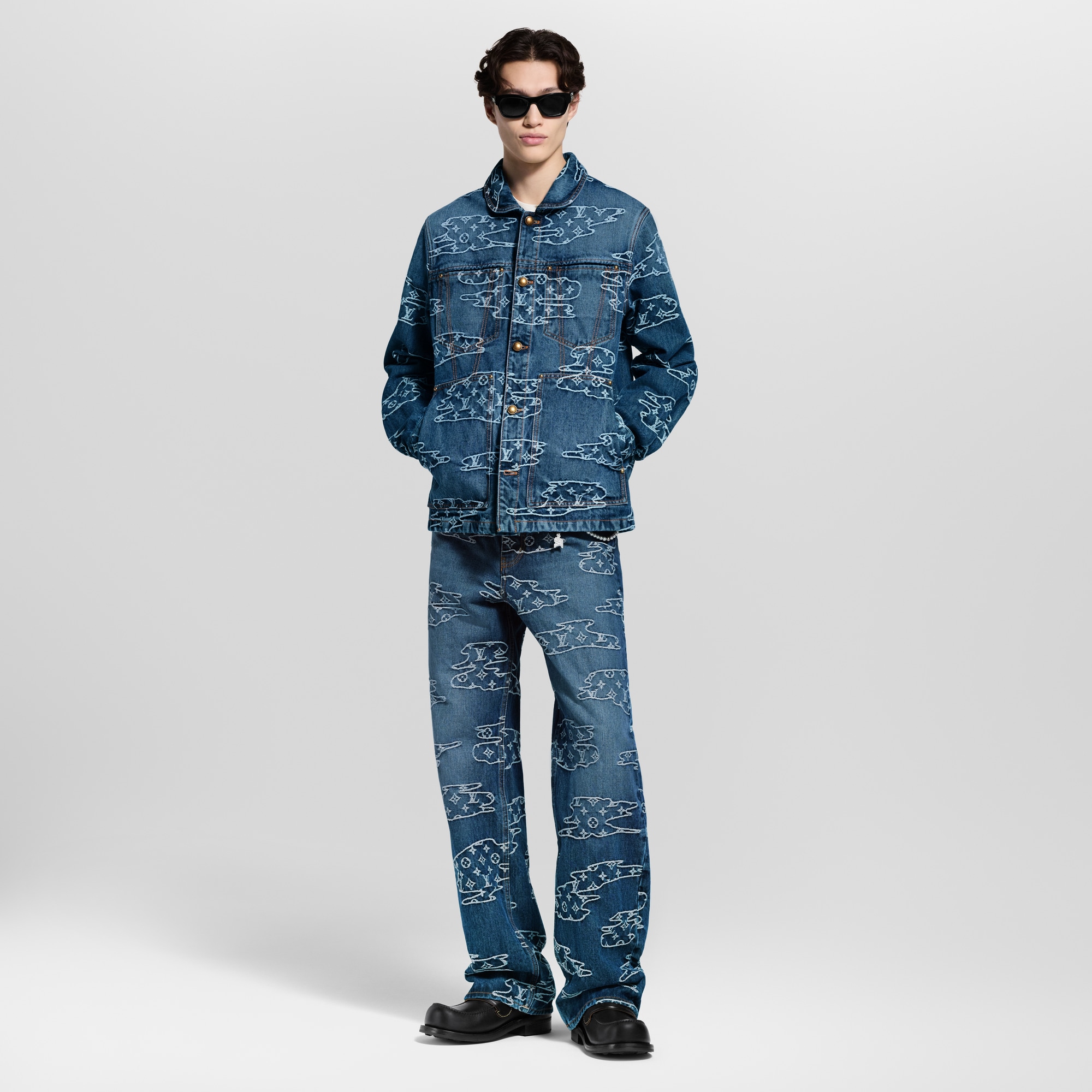 Pantaloni da skate in denim con motivo Monogram  Uomo Abbigliamento Collezione Denim | LOUIS VUITTON (Zoom prodotto)