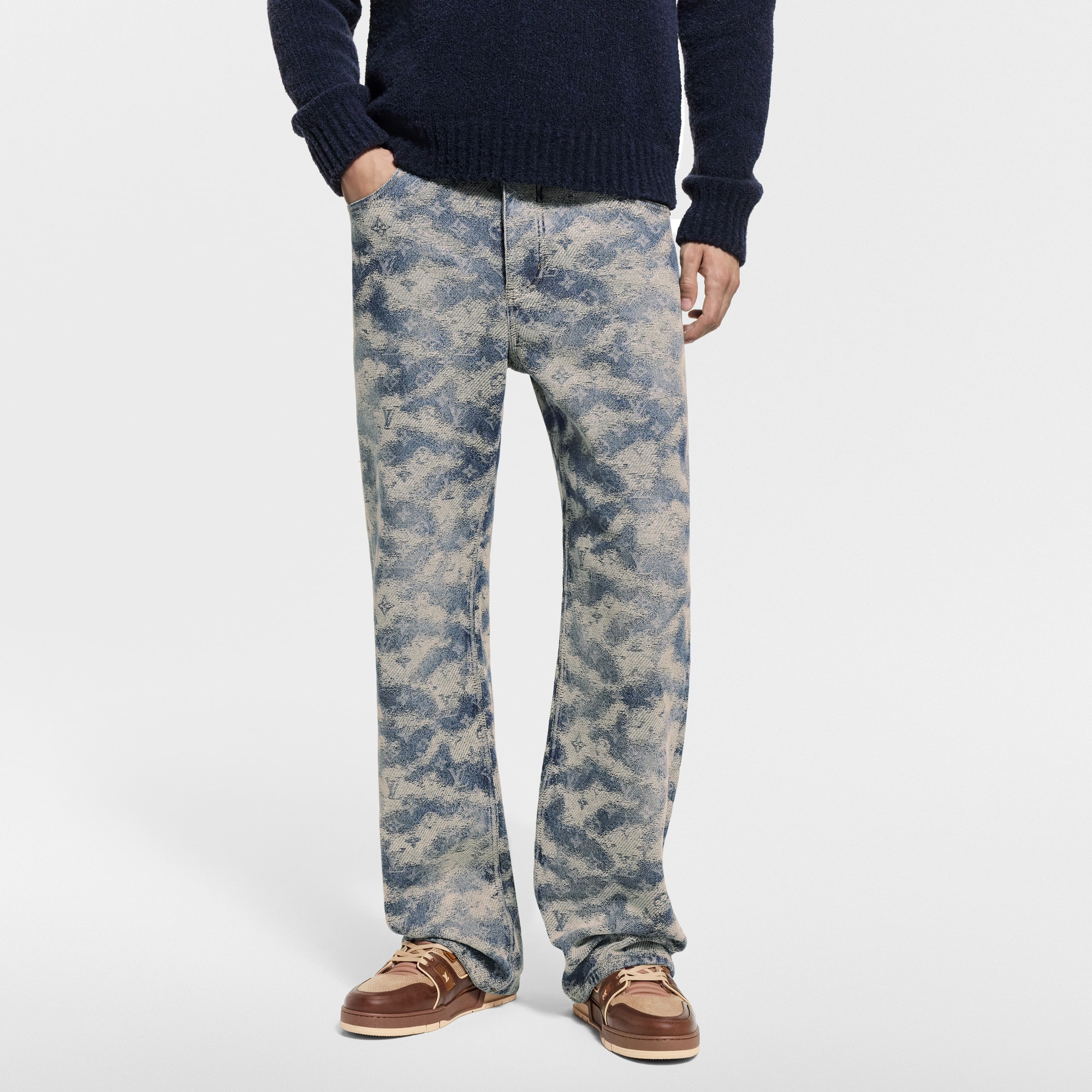 Pantaloni da skate in denim con motivo Monogram  Uomo Abbigliamento Collezione Denim | LOUIS VUITTON (Zoom prodotto)