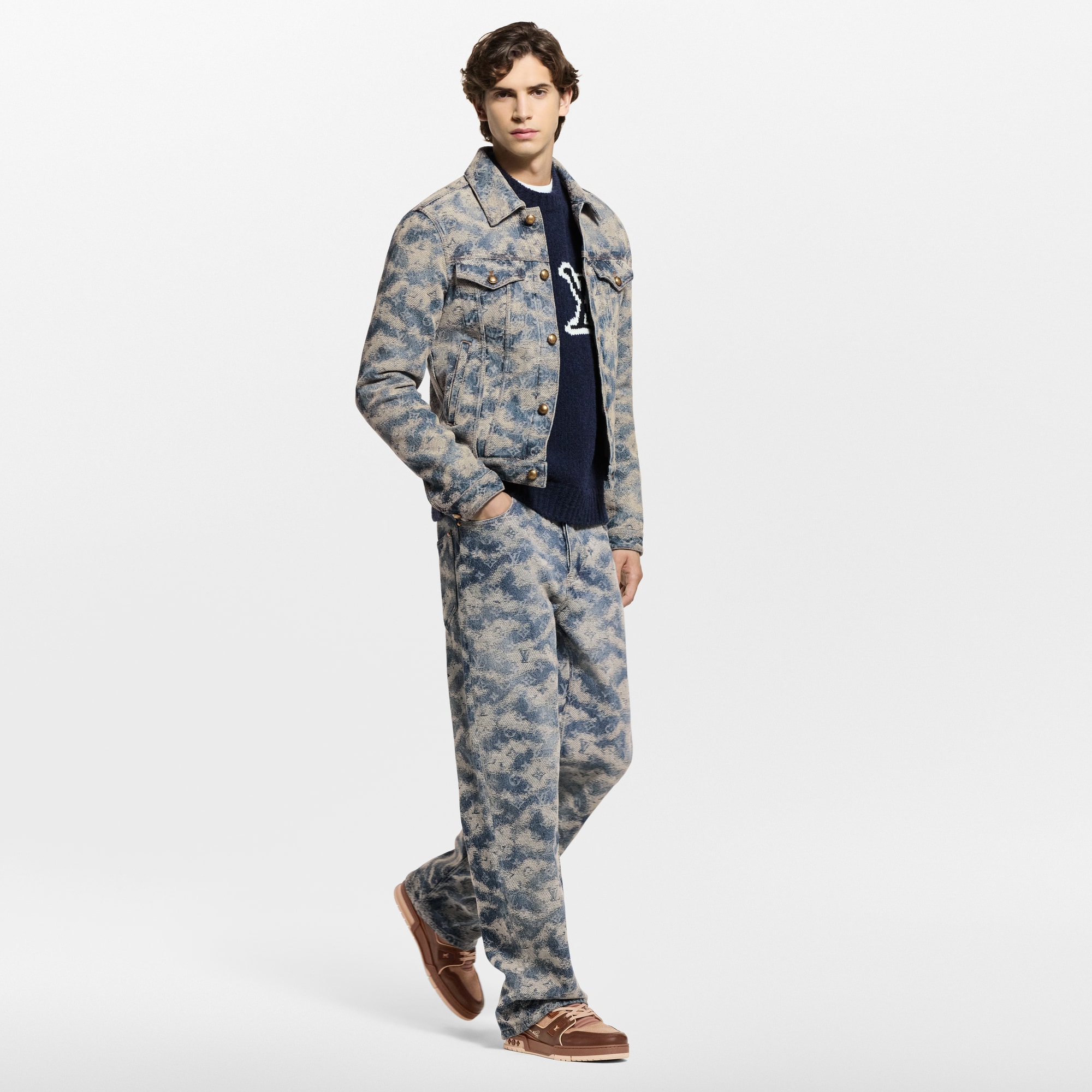 Pantaloni da skate in denim con motivo Monogram  Uomo Abbigliamento Collezione Denim | LOUIS VUITTON (Zoom prodotto)