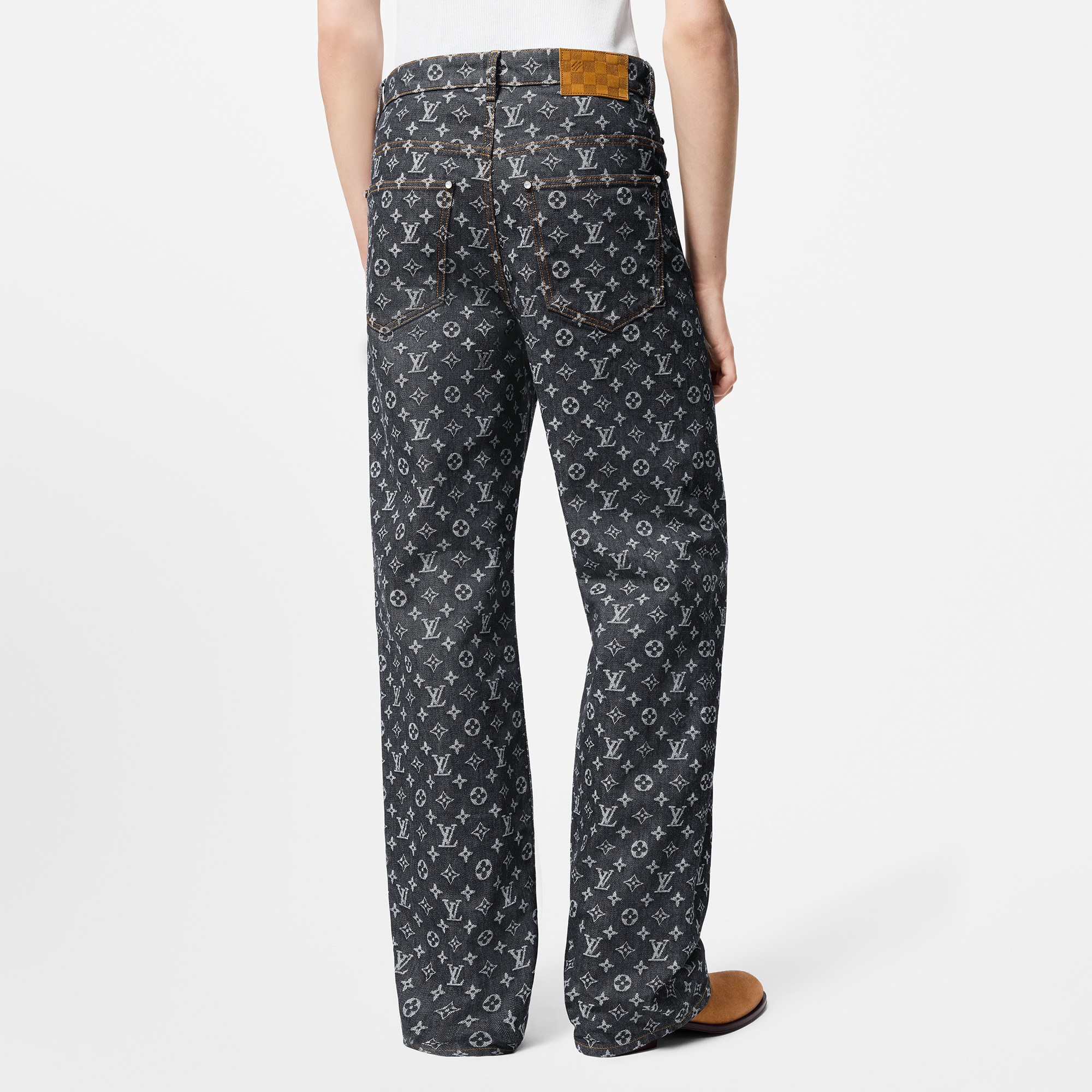 Pantaloni da skate in denim con motivo Monogram in trama jacquard  Uomo Abbigliamento Collezione Denim | LOUIS VUITTON (Zoom prodotto)
