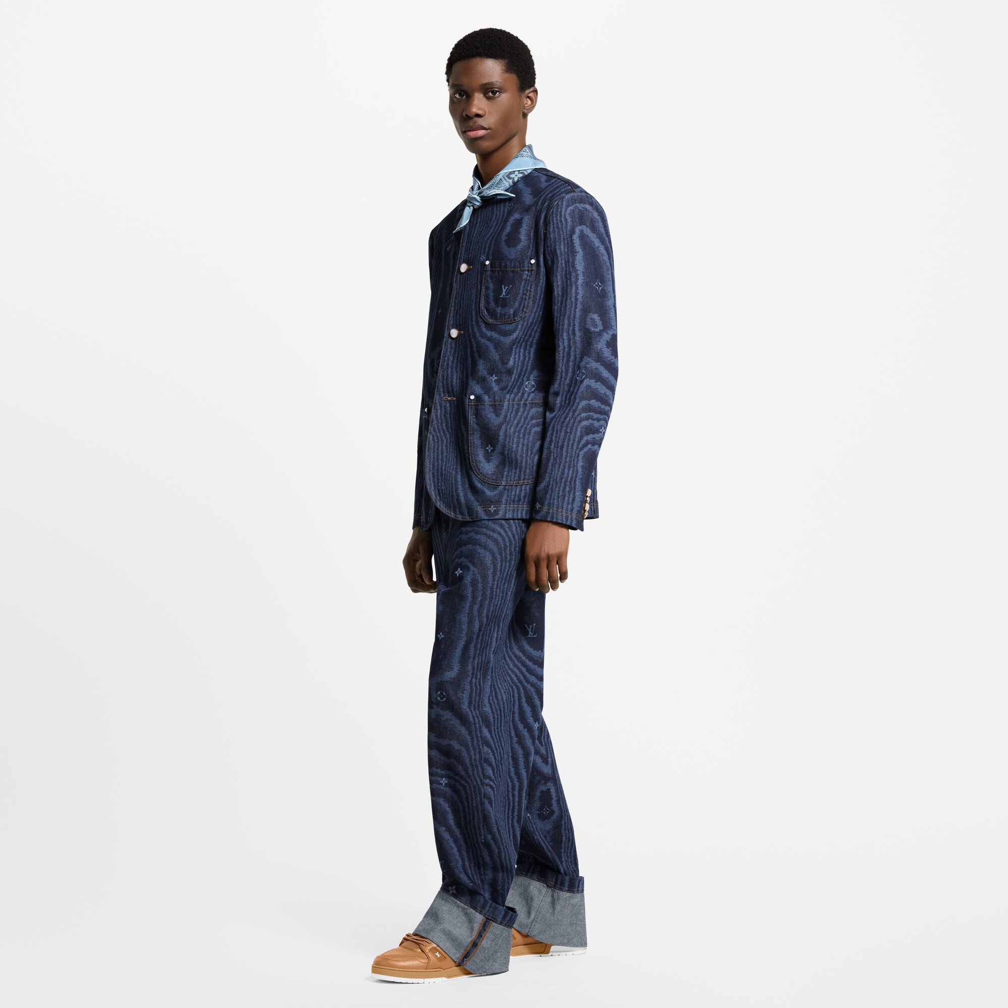 Pantaloni da skate in denim con risvolti  Uomo Abbigliamento Collezione Denim | LOUIS VUITTON (Zoom prodotto)