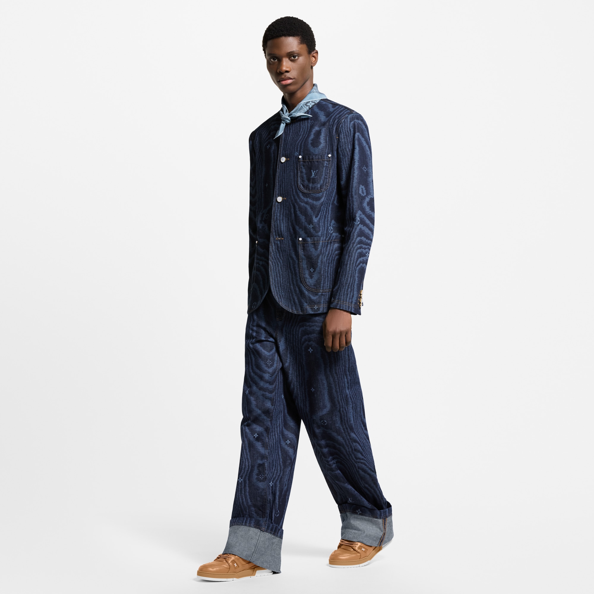 Pantaloni da skate in denim con risvolti  Uomo Abbigliamento Collezione Denim | LOUIS VUITTON (Zoom prodotto)