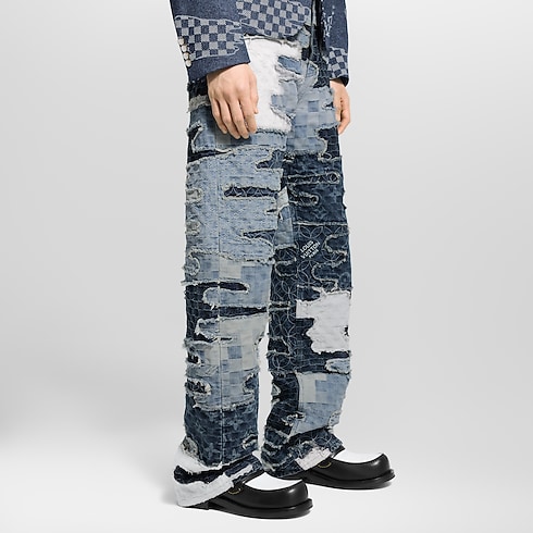 Pantaloni da skate in denim in stile patchwork Uomo Abbigliamento Collezione Denim | LOUIS VUITTON (Zoom prodotto)