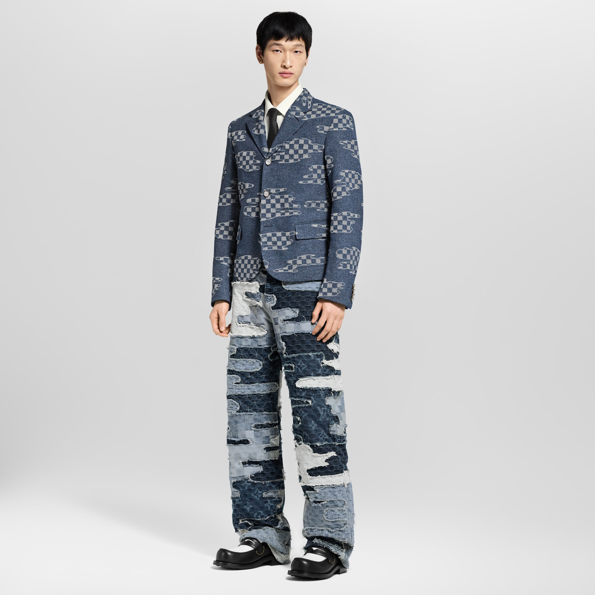 Pantaloni da skate in denim in stile patchwork  Uomo Abbigliamento Collezione Denim | LOUIS VUITTON (Zoom prodotto)