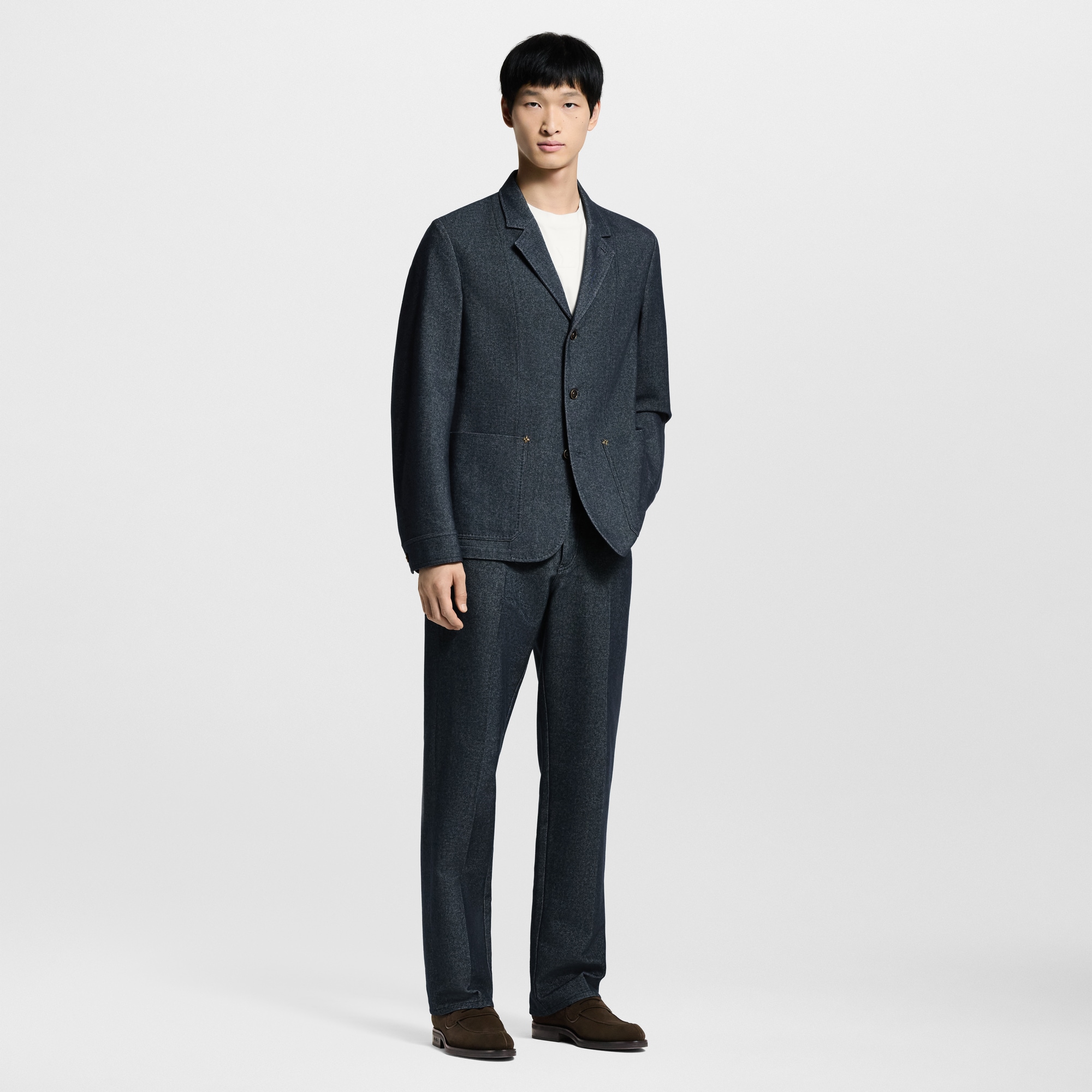 Pantaloni formali in denim misto cachemire  Uomo Abbigliamento Collezione Denim | LOUIS VUITTON (Zoom prodotto)