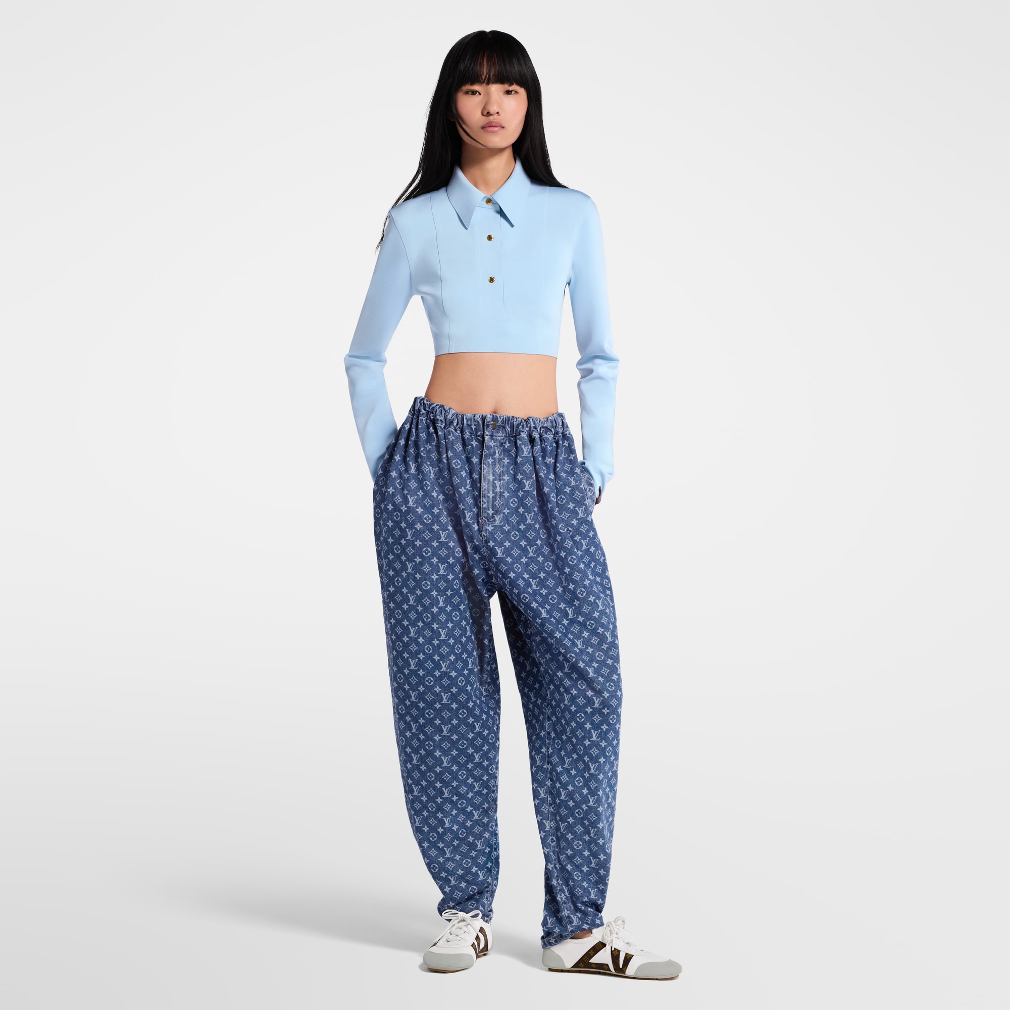 Pantaloni in denim con motivo Monogram  Donna Abbigliamento Pantaloni | LOUIS VUITTON (Zoom prodotto)