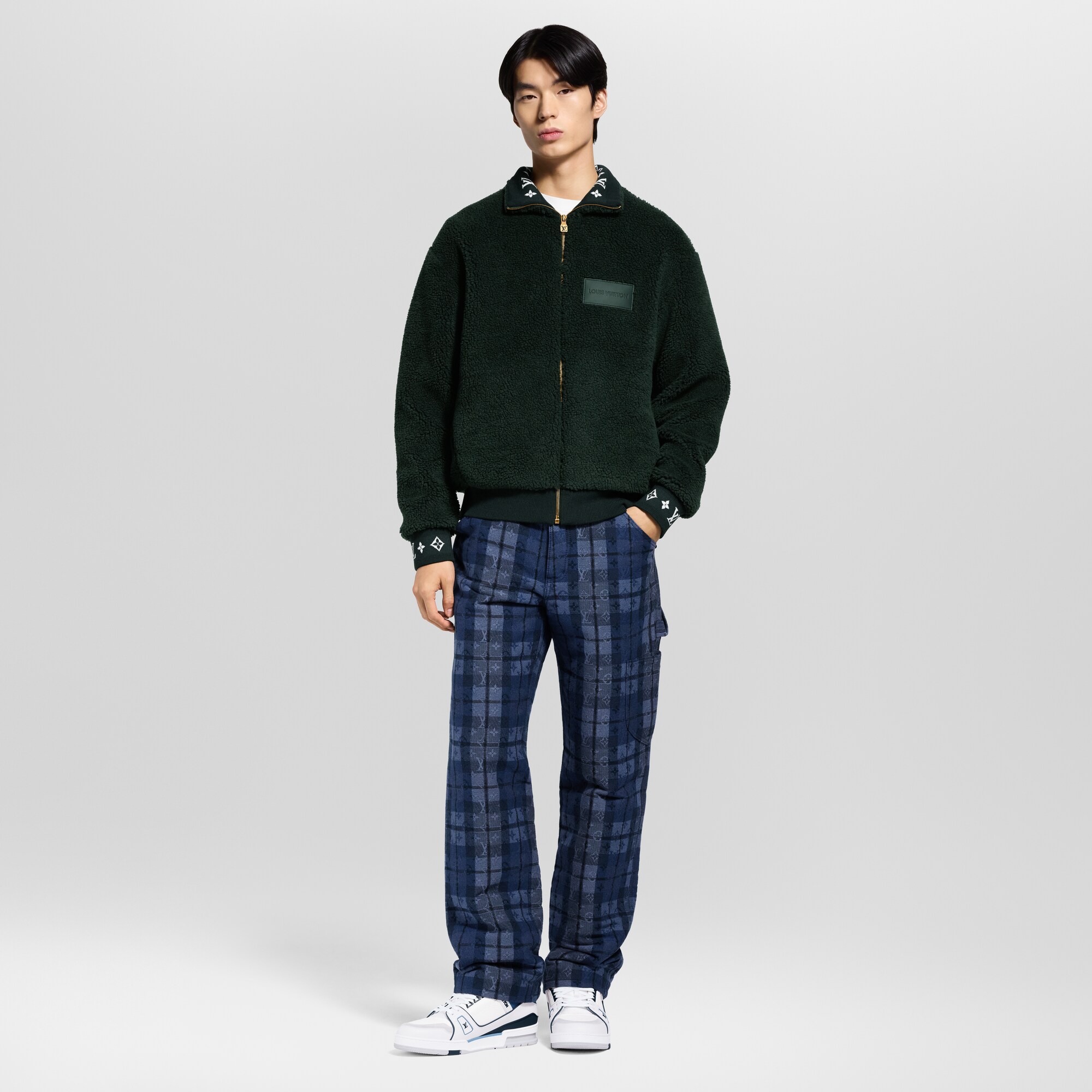 Pantaloni in denim con motivo Monogram Tartan  Uomo Abbigliamento Collezione Denim | LOUIS VUITTON (Zoom prodotto)