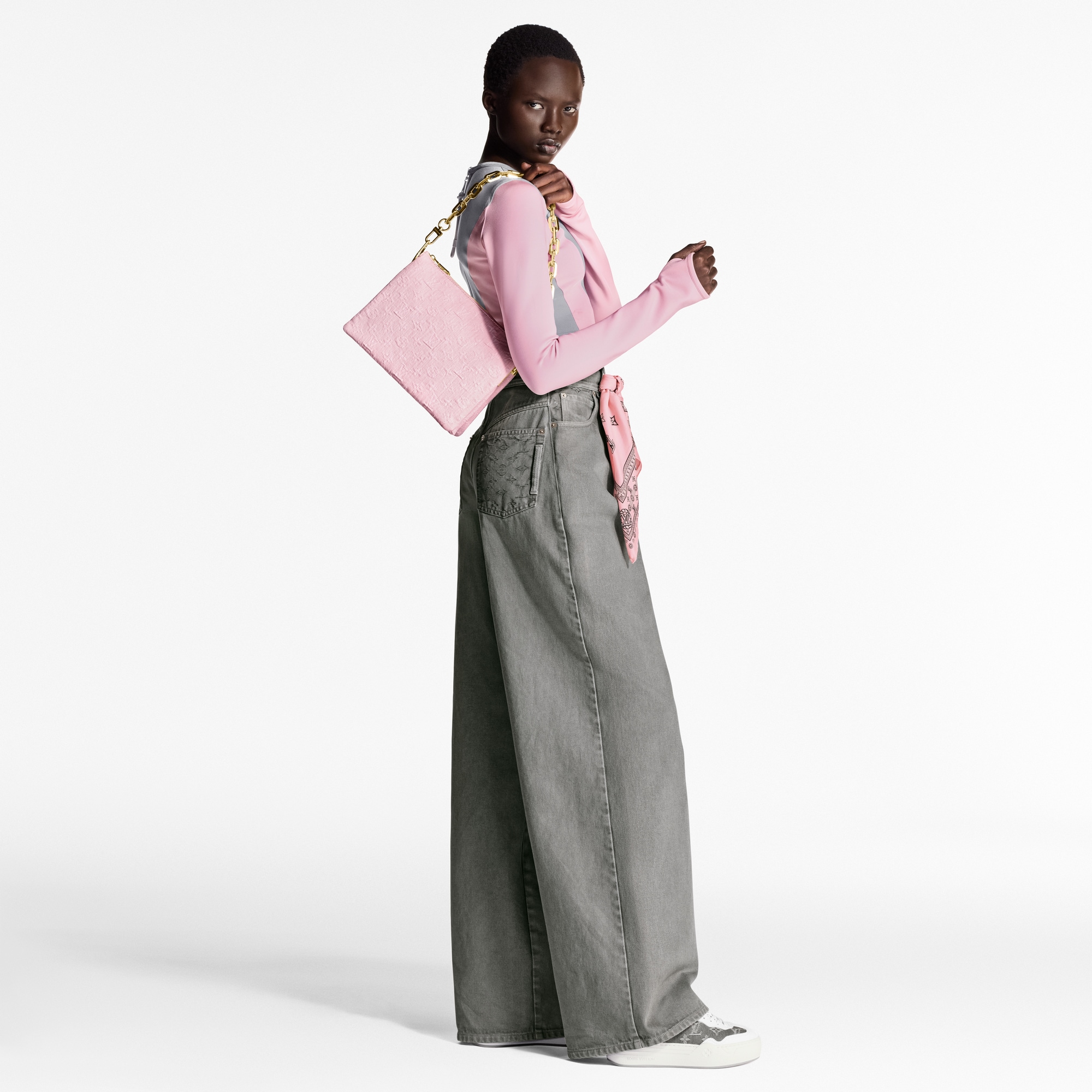 Pantaloni in denim con pieghe  Donna Abbigliamento Pantaloni | LOUIS VUITTON (Zoom prodotto)
