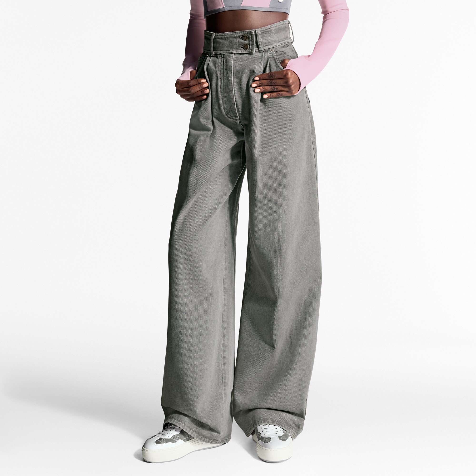 Pantaloni in denim con pieghe  Donna Abbigliamento Pantaloni | LOUIS VUITTON (Zoom prodotto)