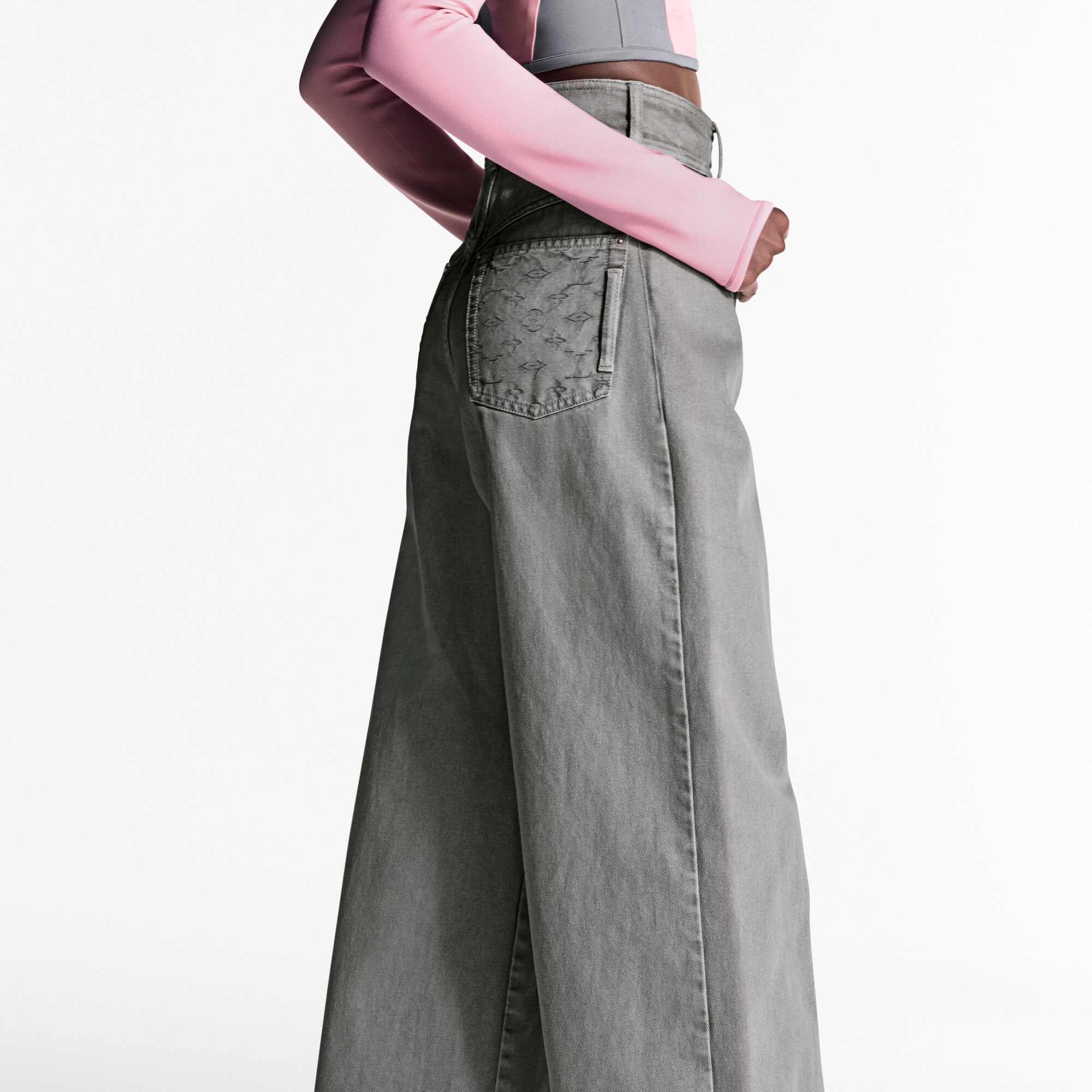 Pantaloni in denim con pieghe  Donna Abbigliamento Pantaloni | LOUIS VUITTON (Zoom prodotto)