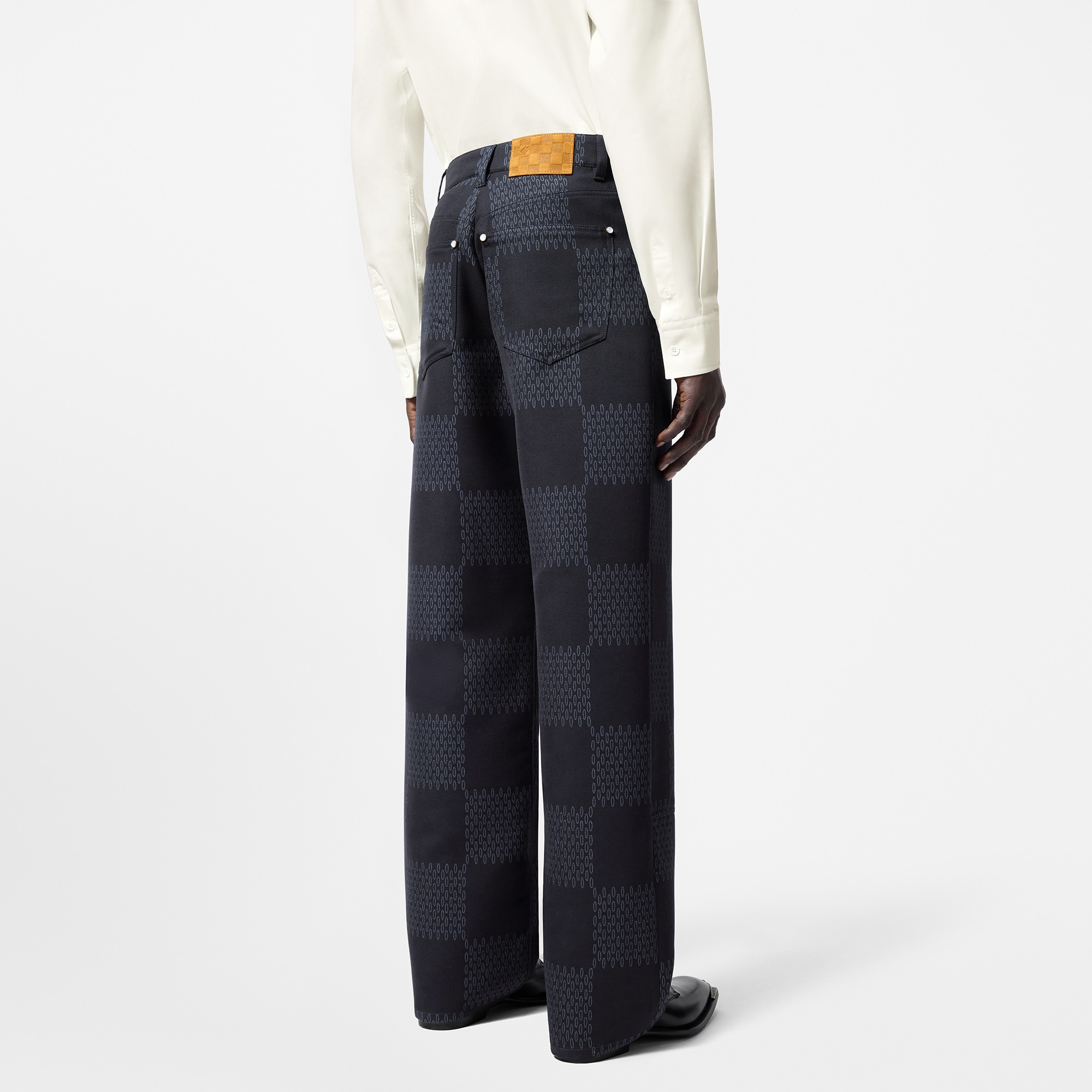 Pantaloni in lana con motivo Damier in trama jacquard  Uomo Abbigliamento Pantaloni | LOUIS VUITTON (Zoom prodotto)