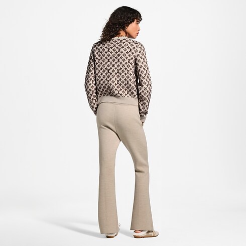 Pantaloni in maglia con dettagli di motivo Monogram e orlo aperto Donna Novità Donna } | LOUIS VUITTON (Zoom prodotto)